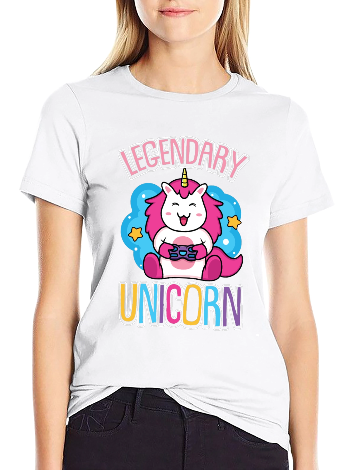 Legendary Unicorn Gamer Graphic T-Shirt