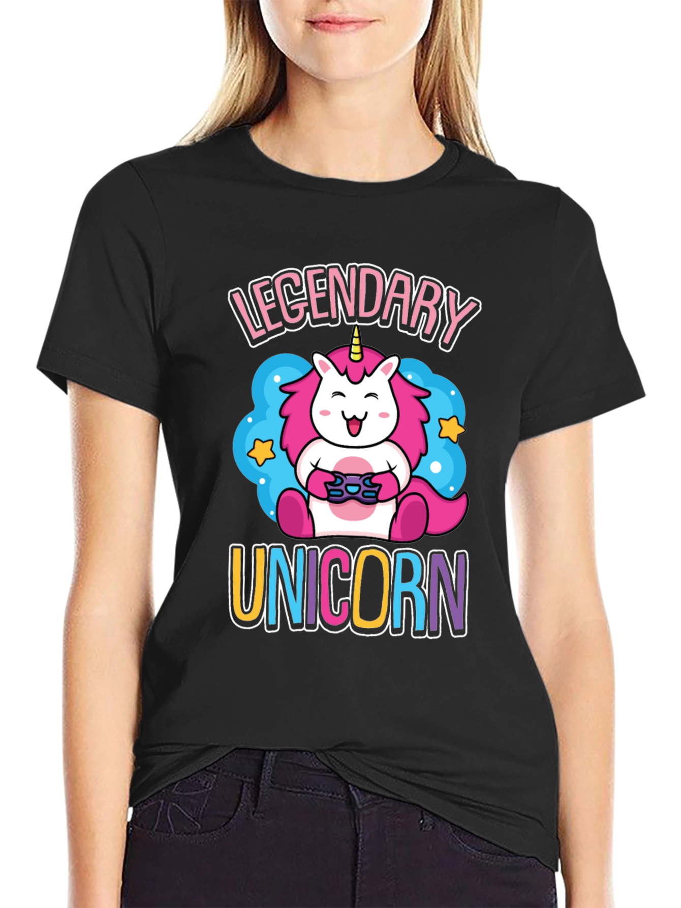 Legendary Unicorn Gamer Graphic T-Shirt