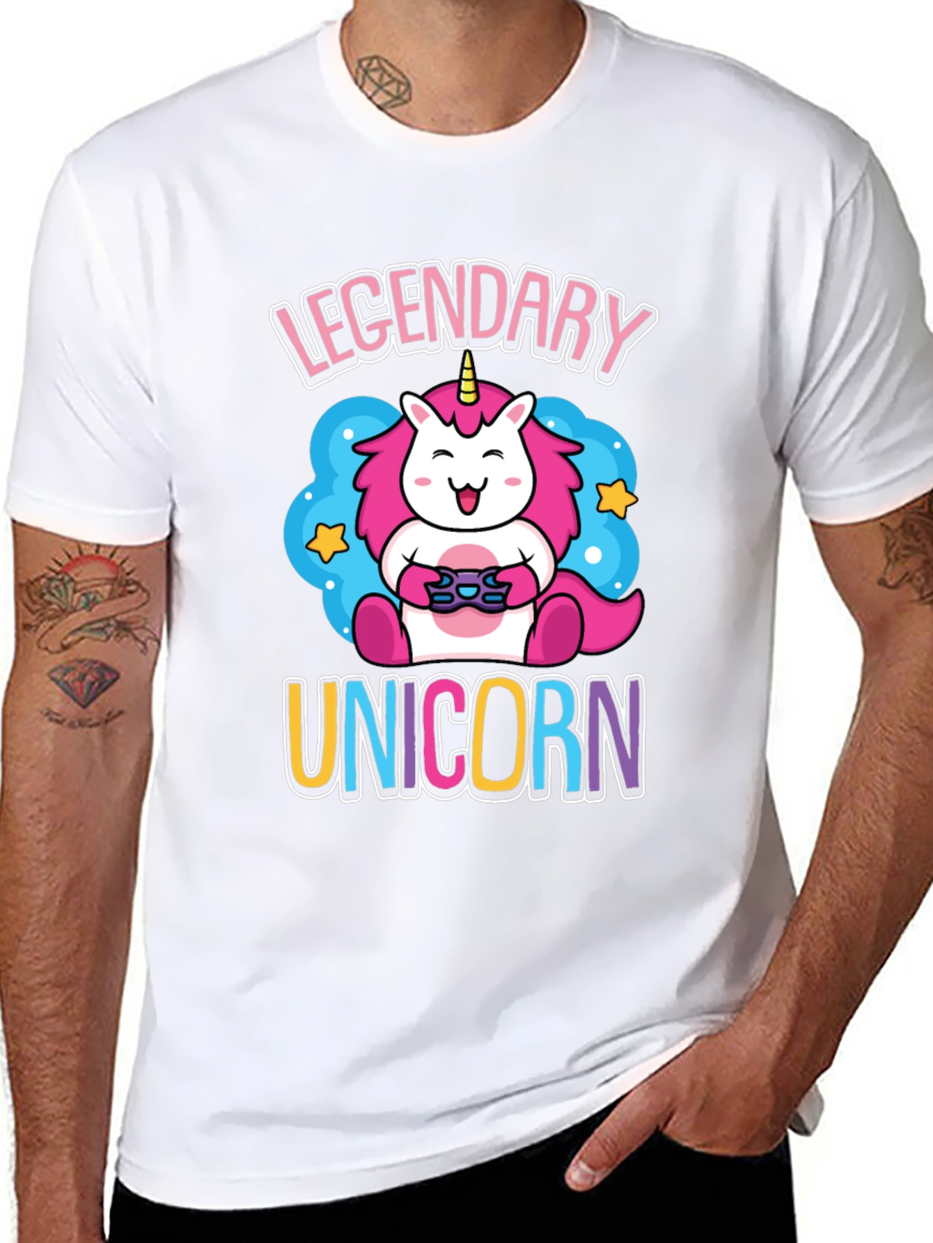 Legendary Unicorn Gamer Graphic T-Shirt