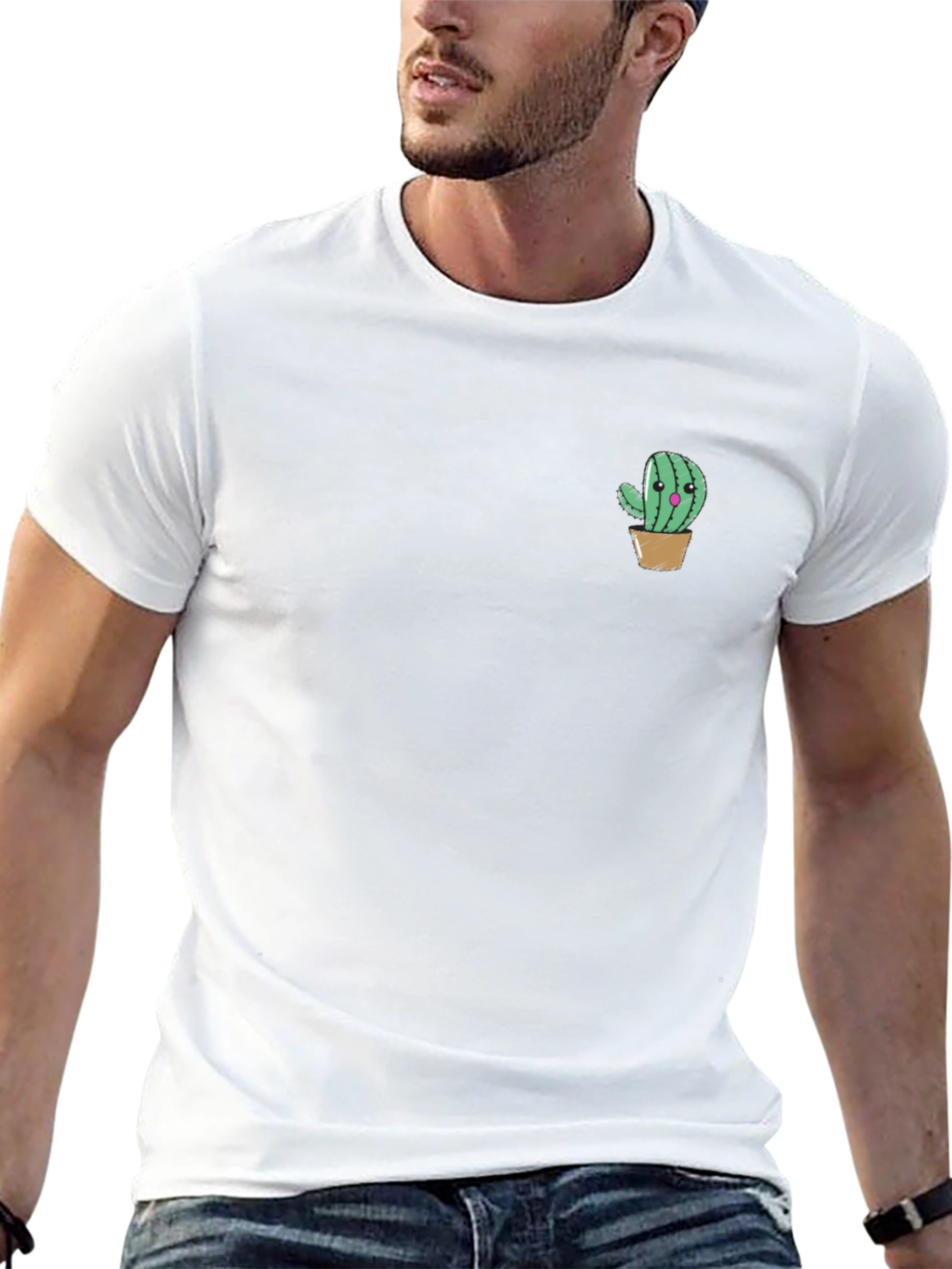 Cute Cactus Graphic Tee - Black Unisex Shirt