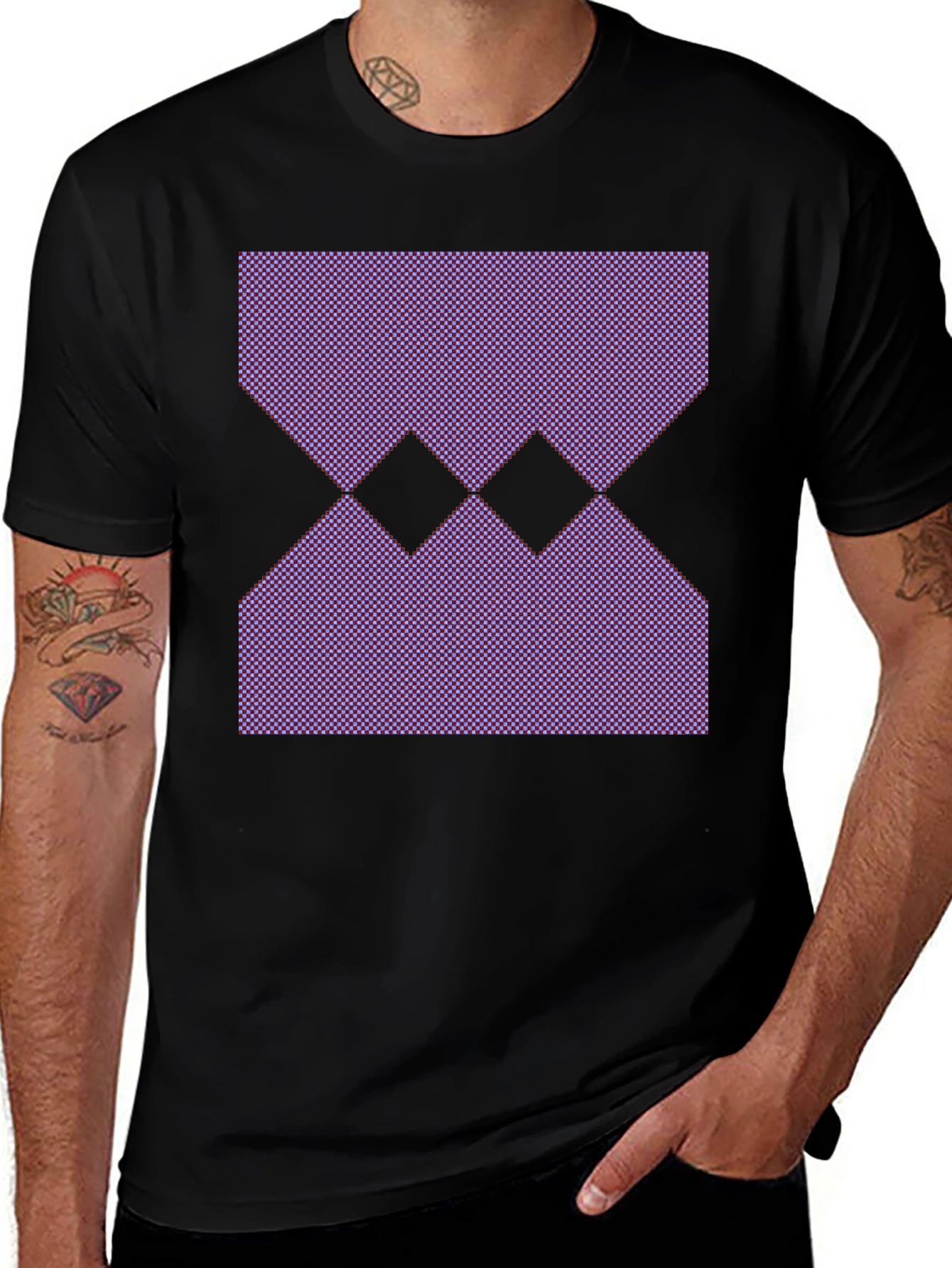 Geometric Pattern Black T-Shirt