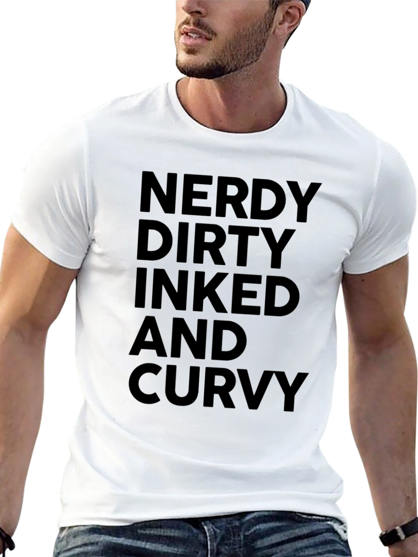 Nerdy Dirty Inked and Curvy Black T-Shirt