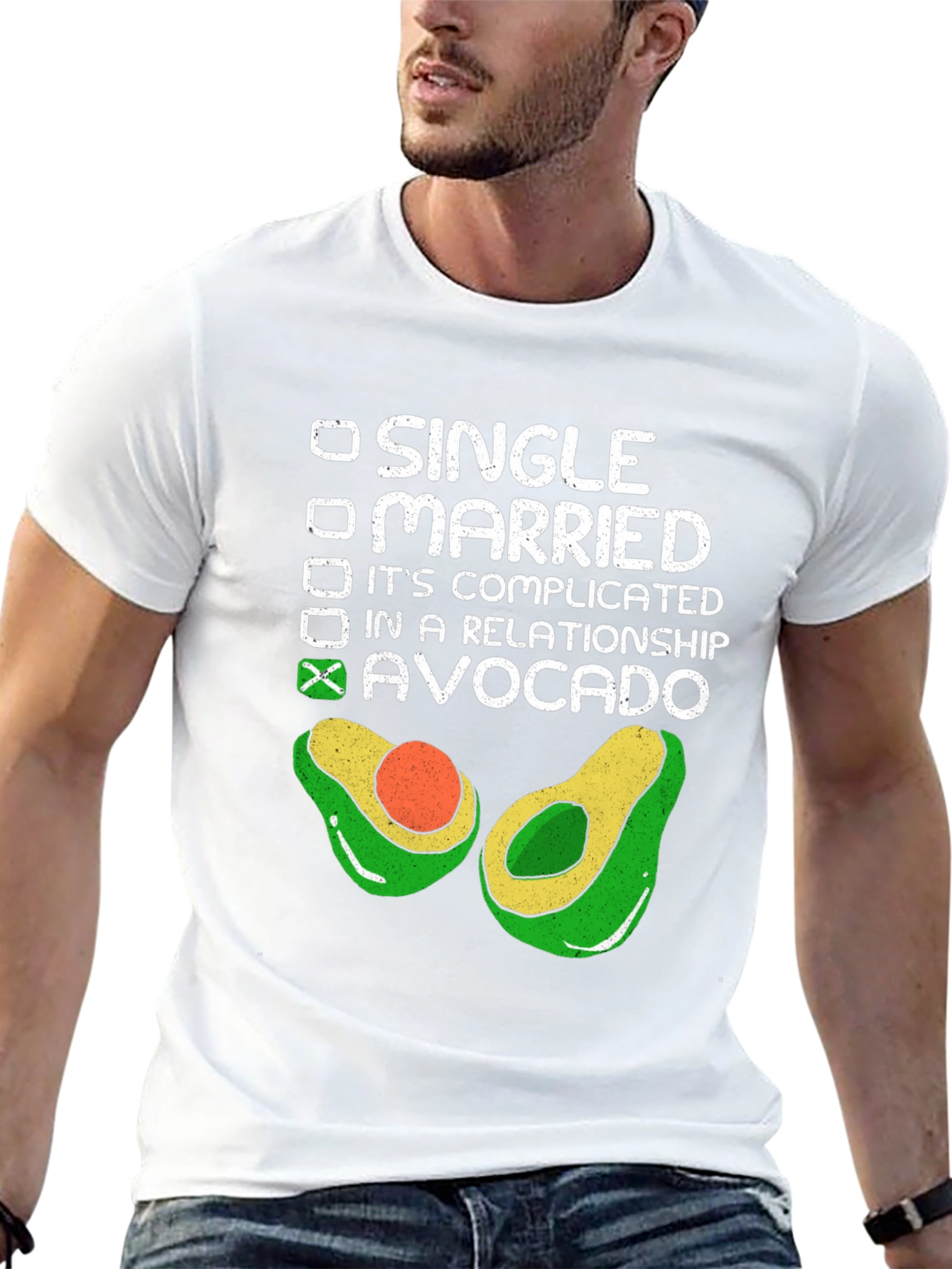 Avocado Relationship Status T-Shirt - Black Cotton Tee