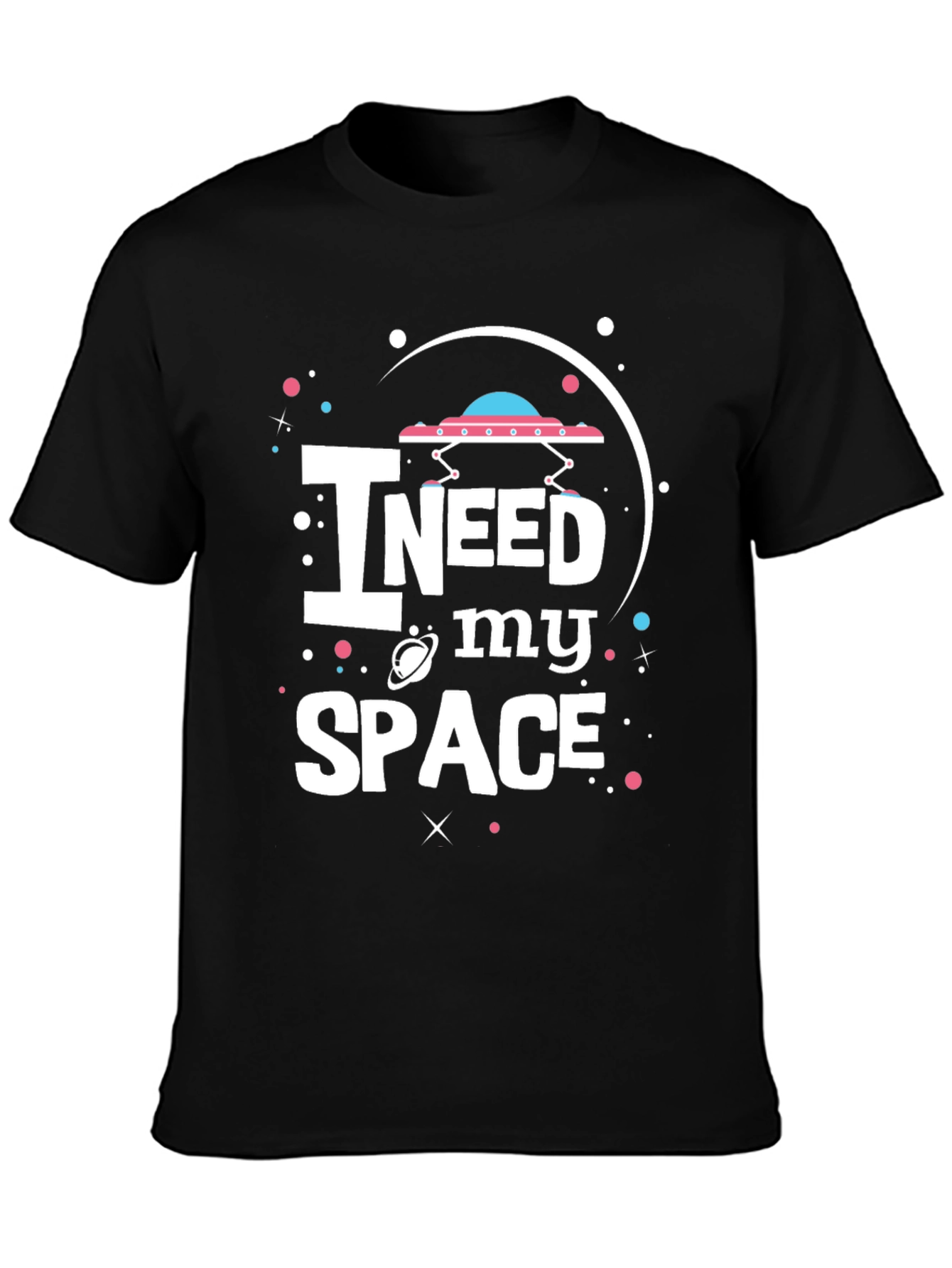 I Need My Space Black Graphic T-Shirt
