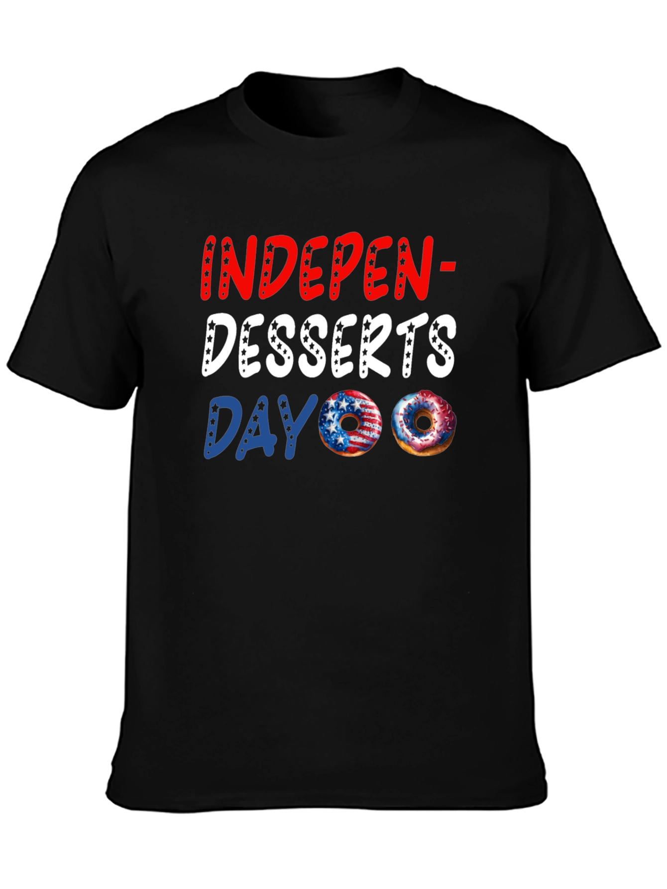 Indepen-Desserts Day T-Shirt Patriotic Donut Tee