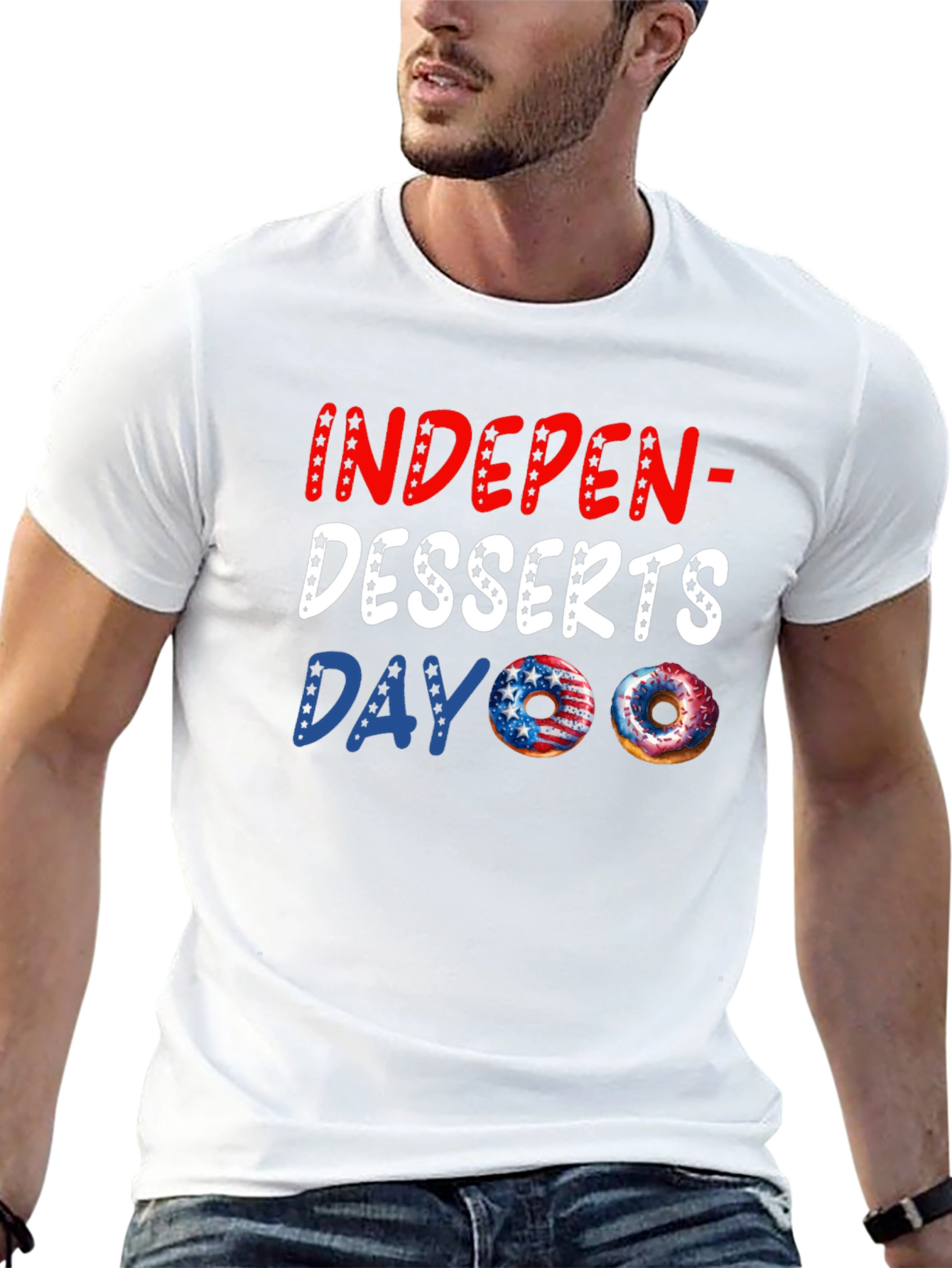 Indepen-Desserts Day T-Shirt Patriotic Donut Tee