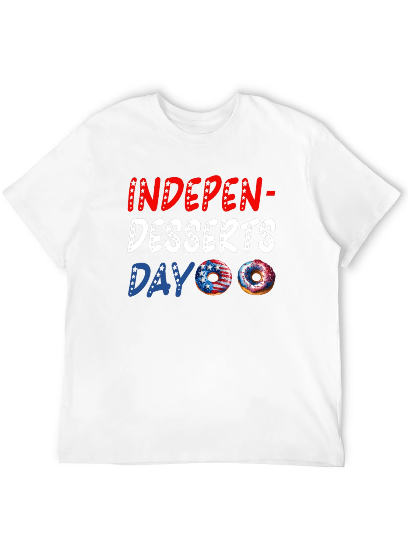 Indepen-Desserts Day T-Shirt Patriotic Donut Tee