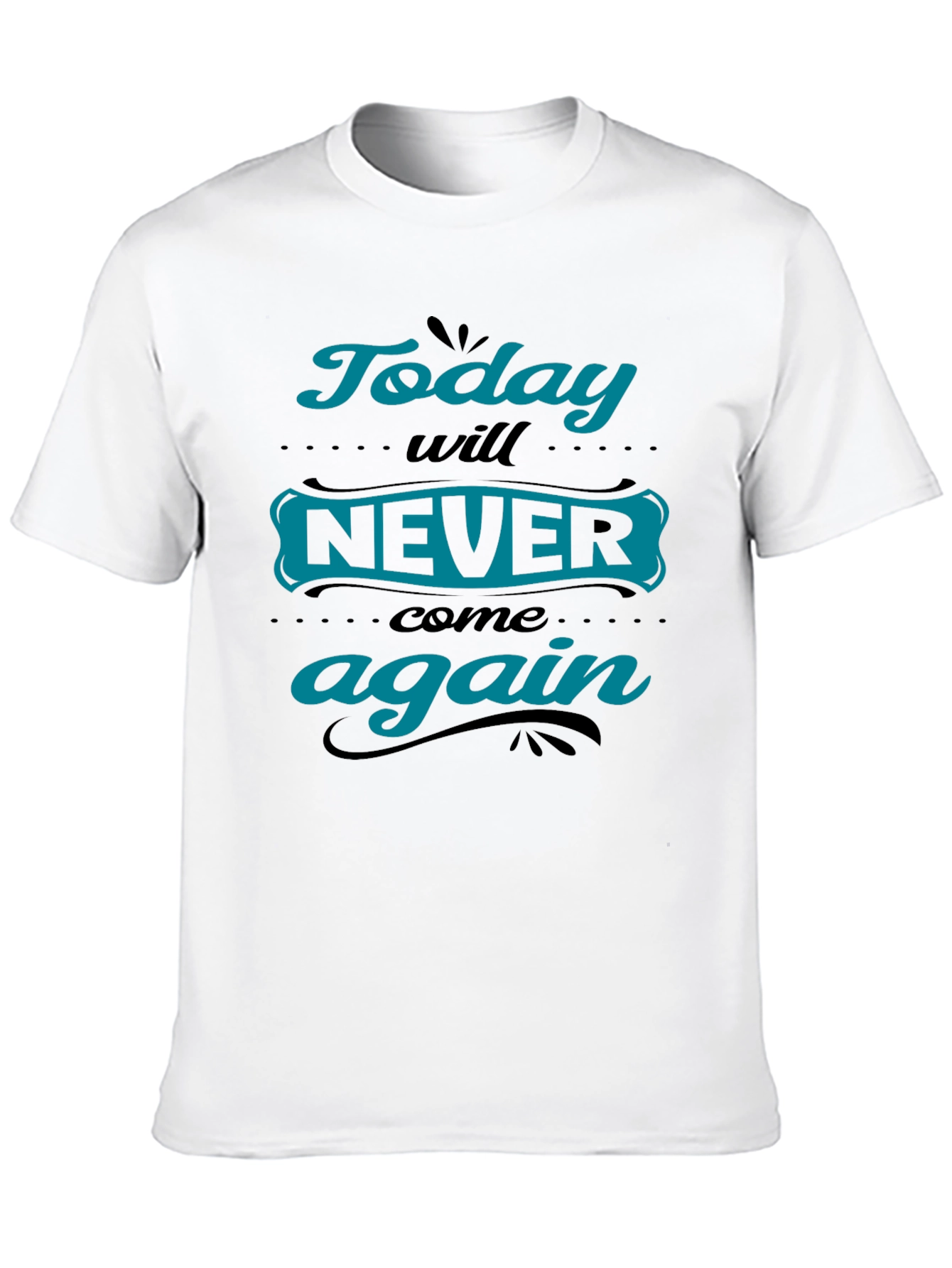 Today Will Never Come Again Black Graphic Tee