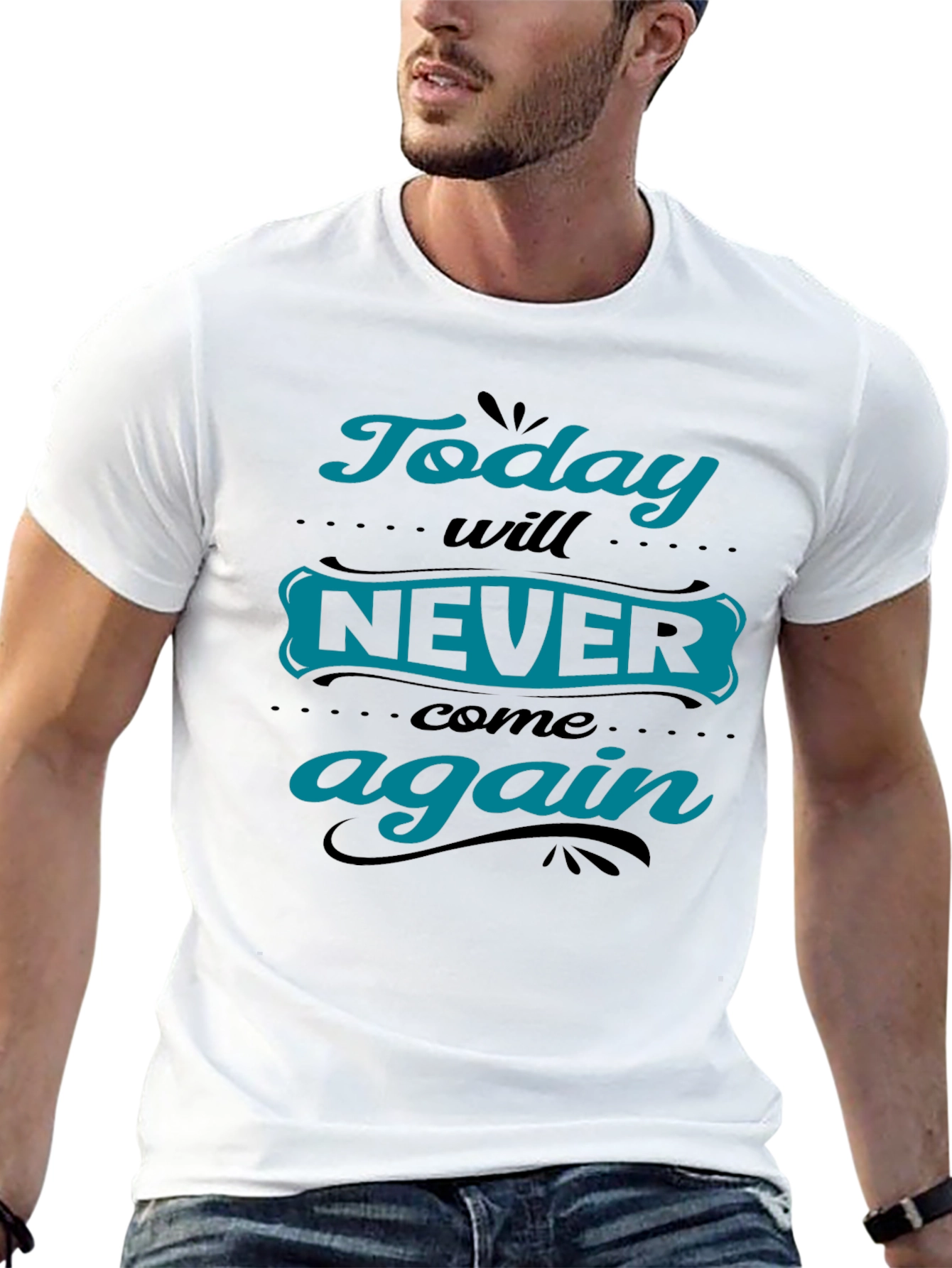 Today Will Never Come Again Black Graphic Tee