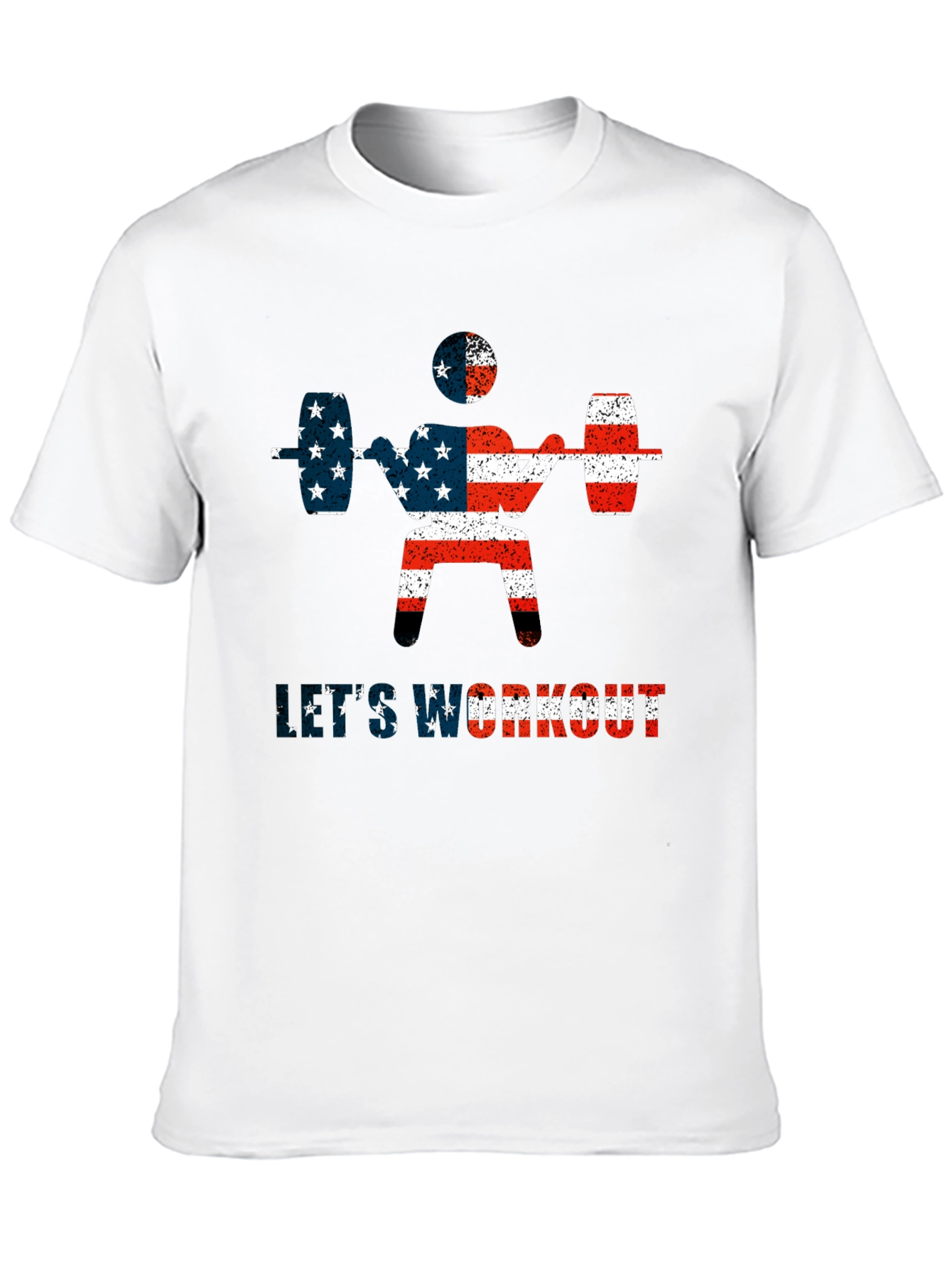 Patriotic Workout T-Shirt - American Flag Design