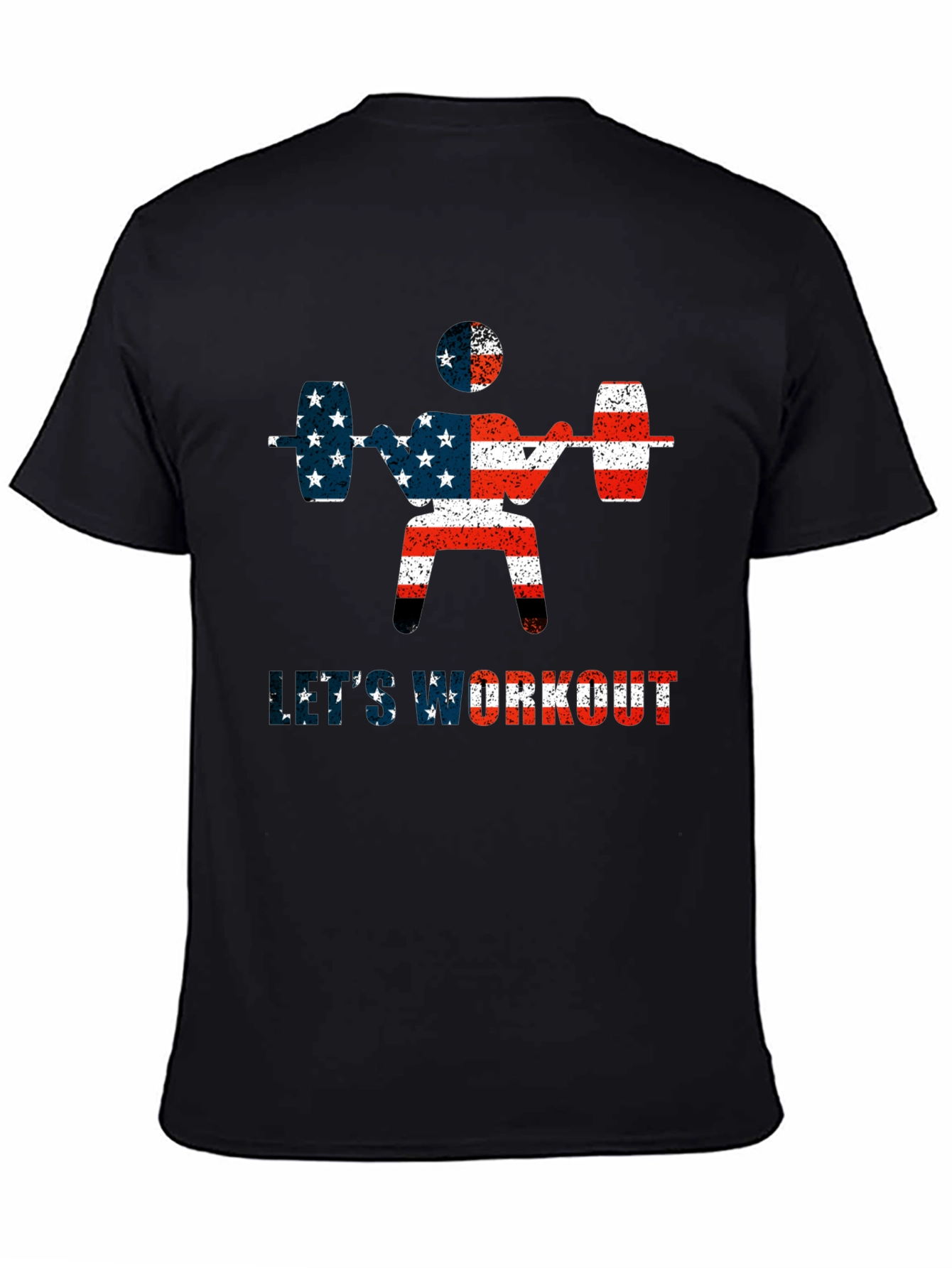 Patriotic Workout T-Shirt - American Flag Design