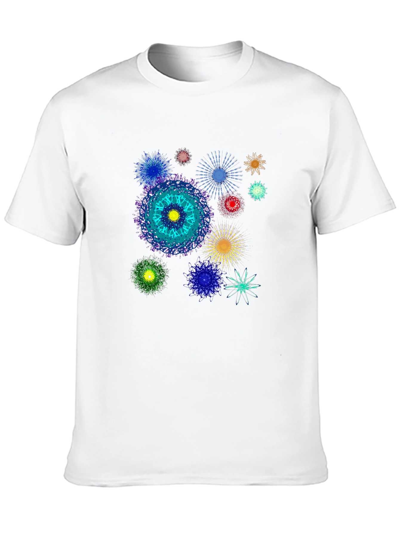 Abstract Mandala Graphic Print Black T-Shirt