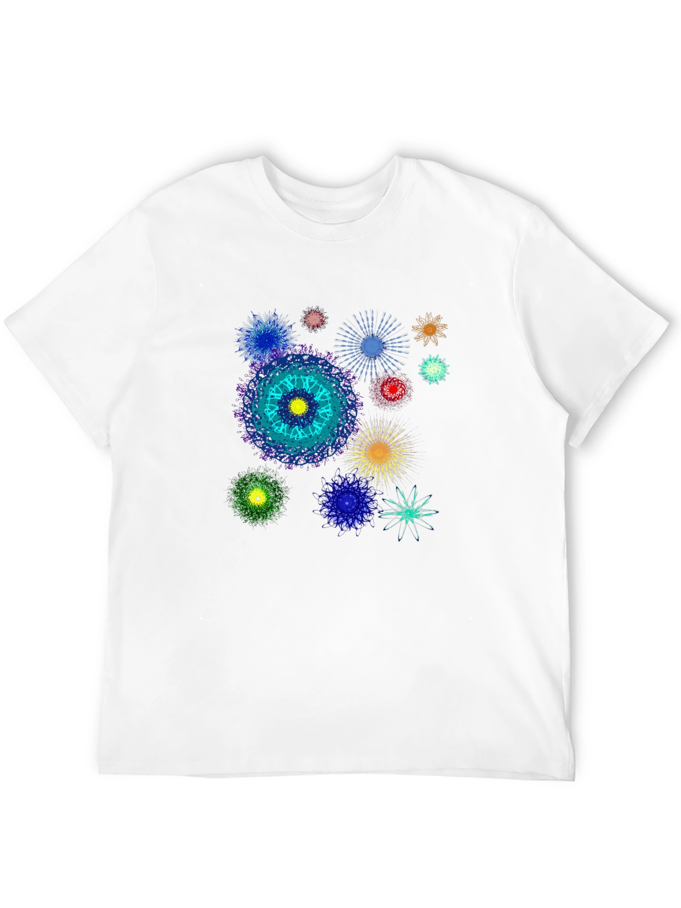 Abstract Mandala Graphic Print Black T-Shirt
