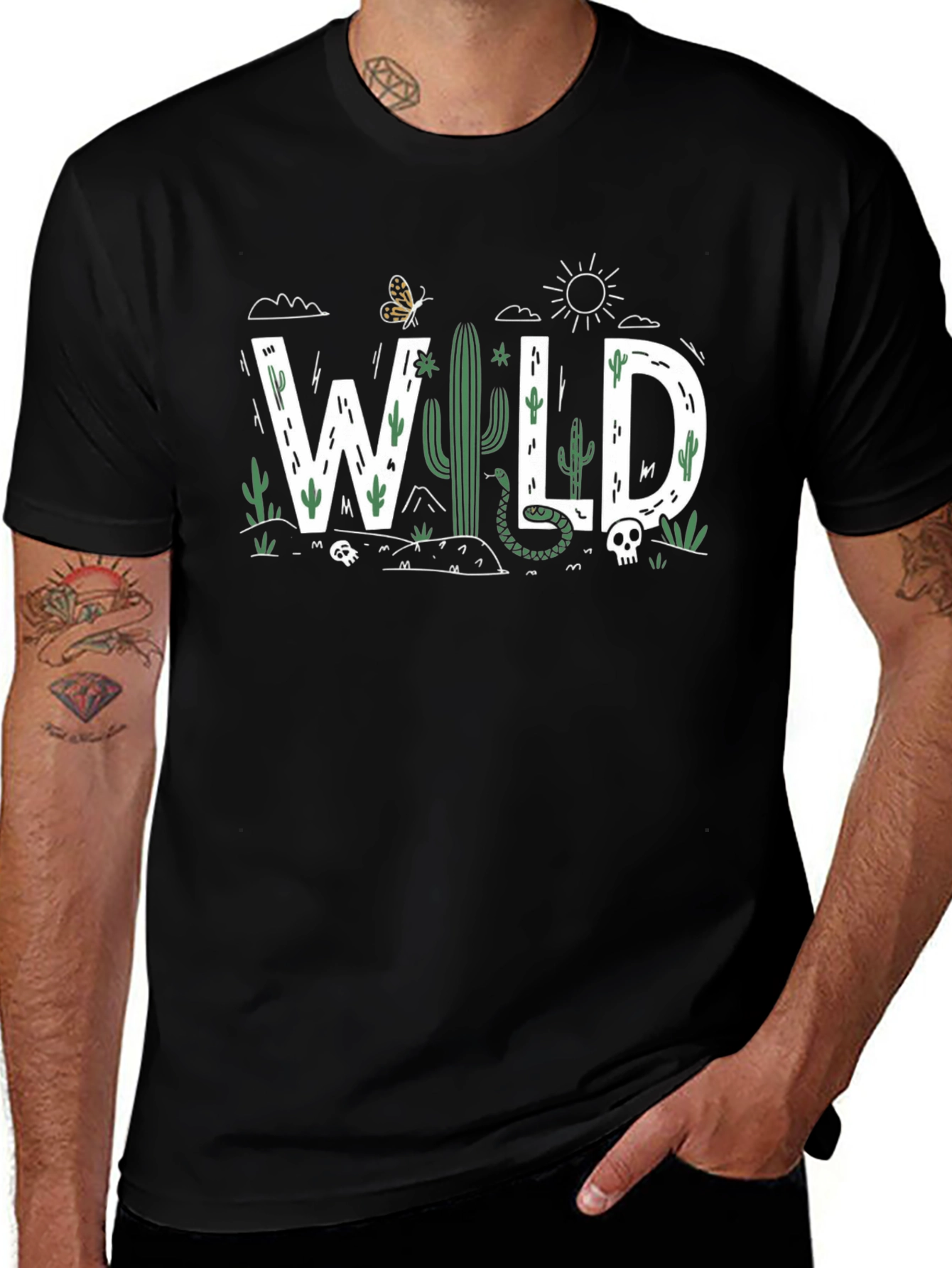 Wild Desert Graphic Tee - Unisex Black Shirt