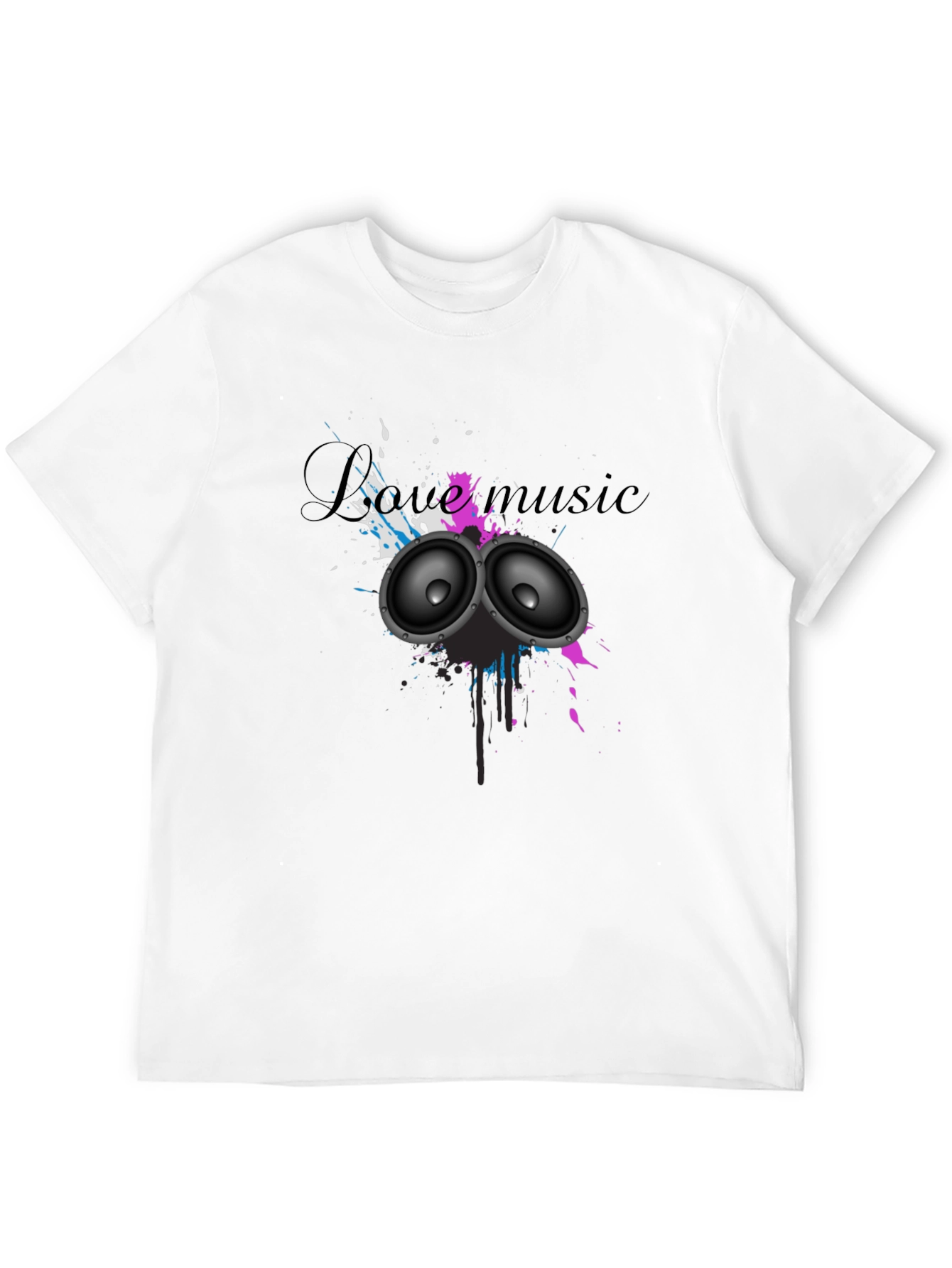 Love Music Graphic Black T-Shirt