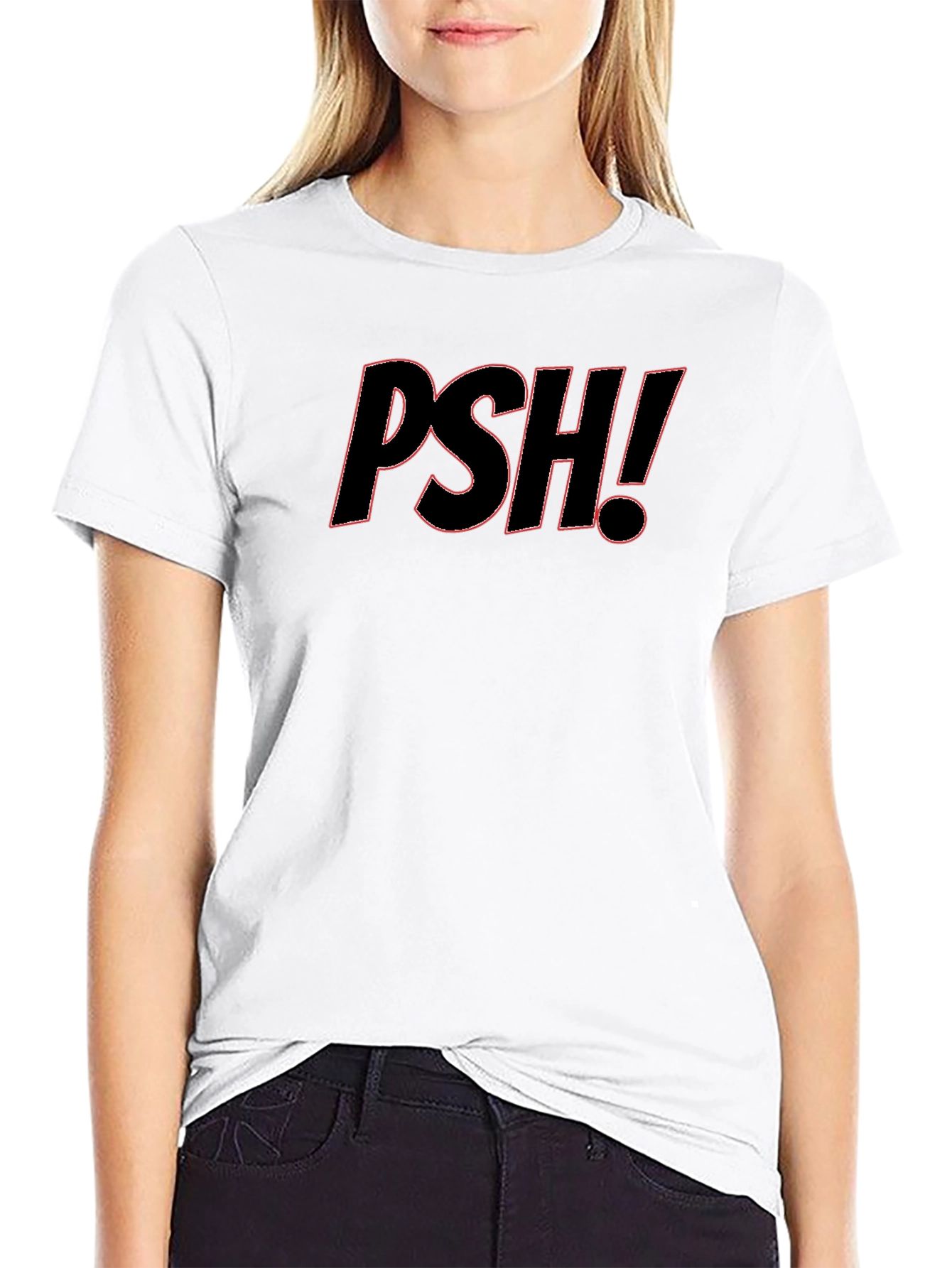 PSH! Graphic Tee - Casual Black Cotton T-Shirt