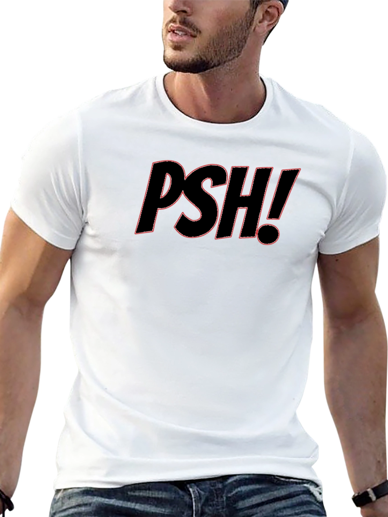 PSH! Graphic Tee - Casual Black Cotton T-Shirt