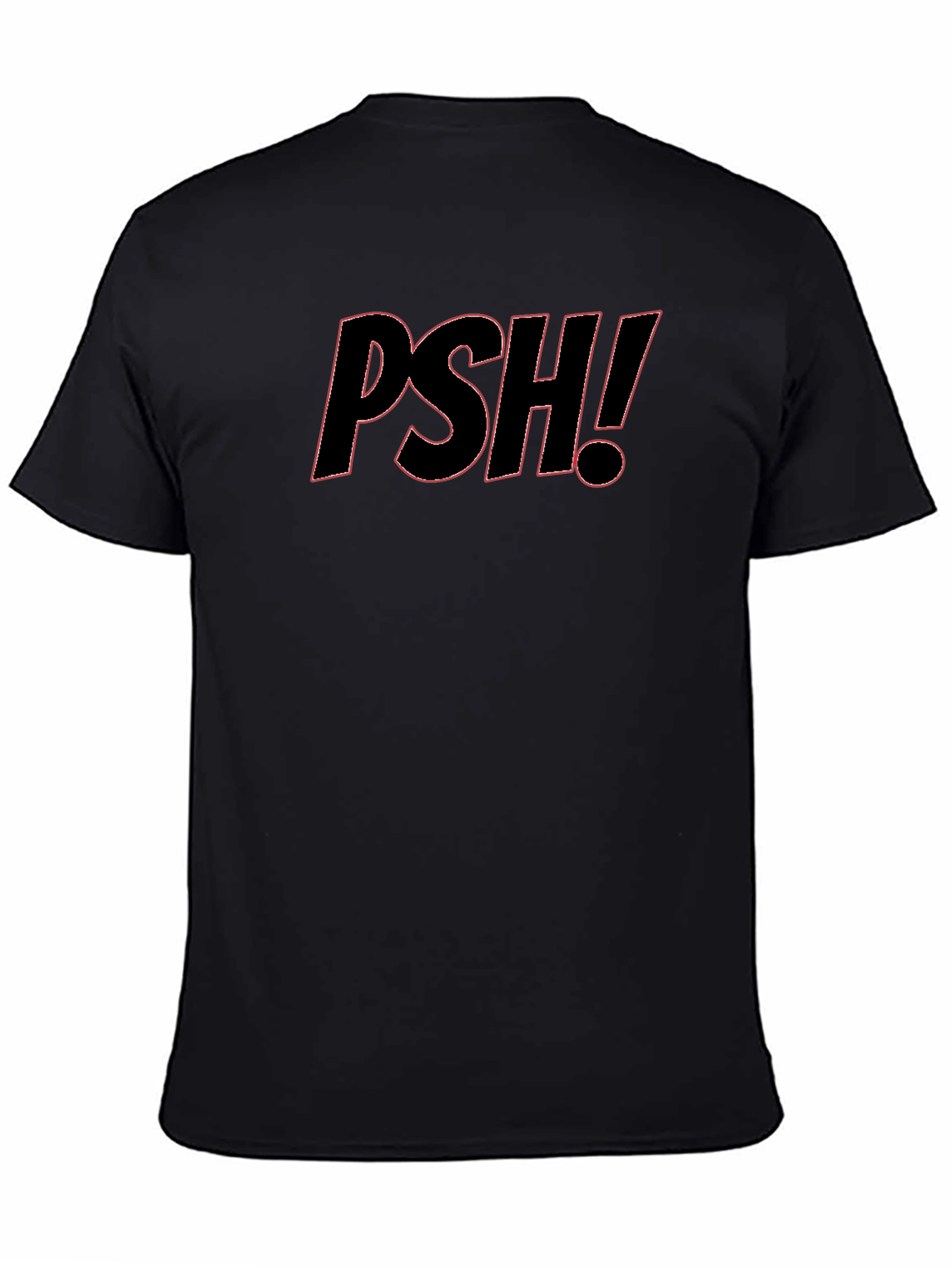 PSH! Graphic Tee - Casual Black Cotton T-Shirt