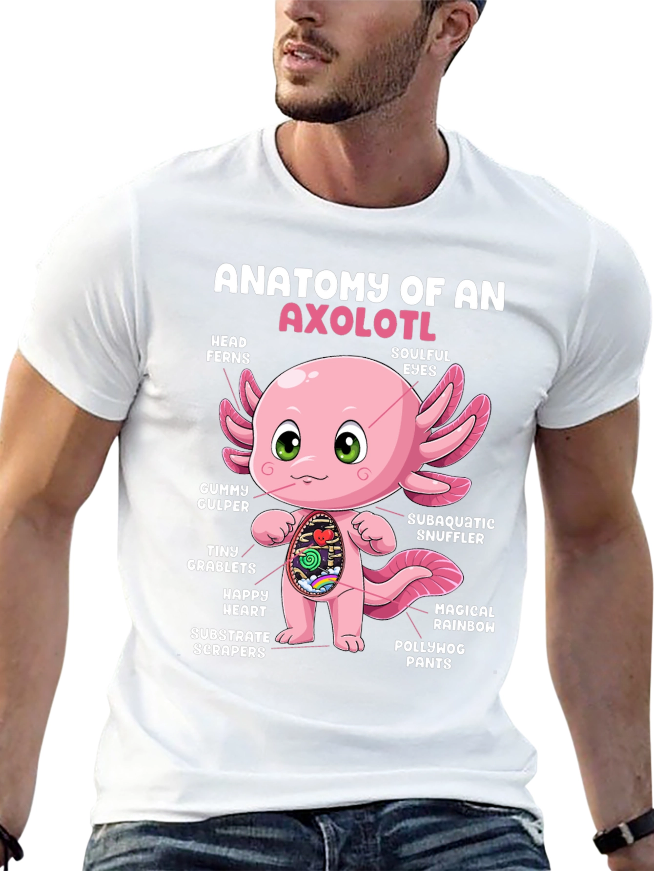 Anatomy of an Axolotl Black T-Shirt