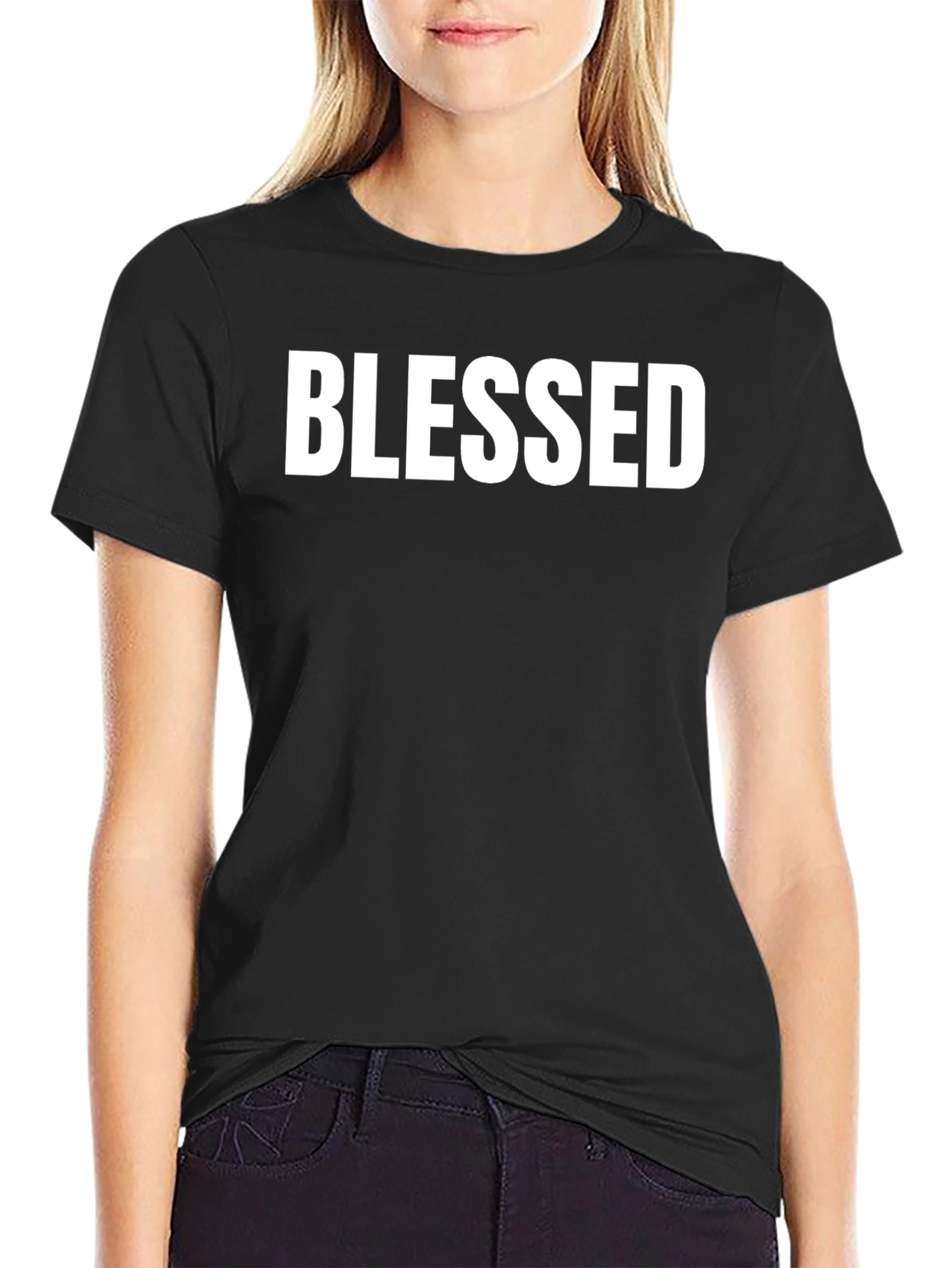 Blessed Graphic Print Black T-Shirt