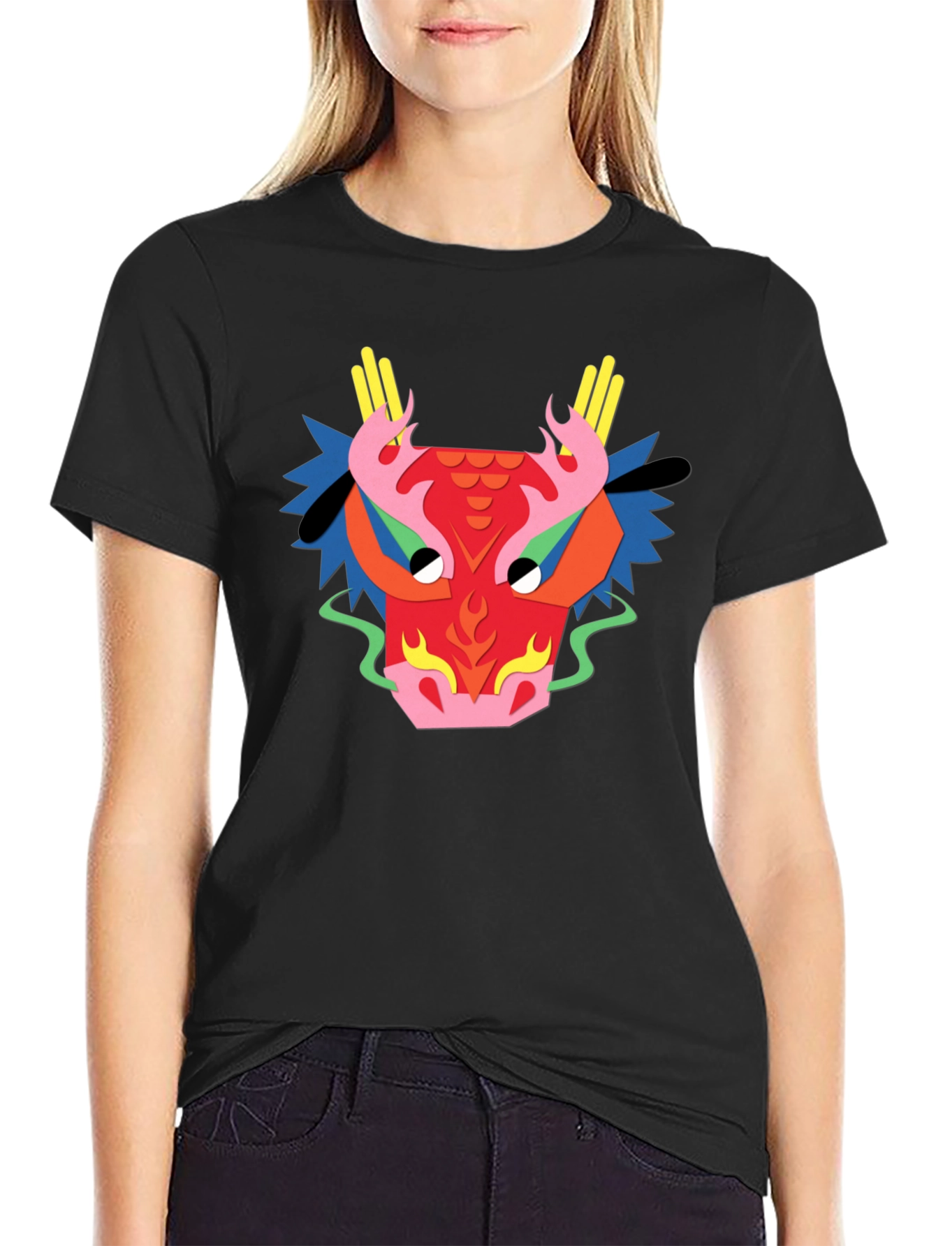 Dragon Graphic Tee - Unique Design Black T-Shirt