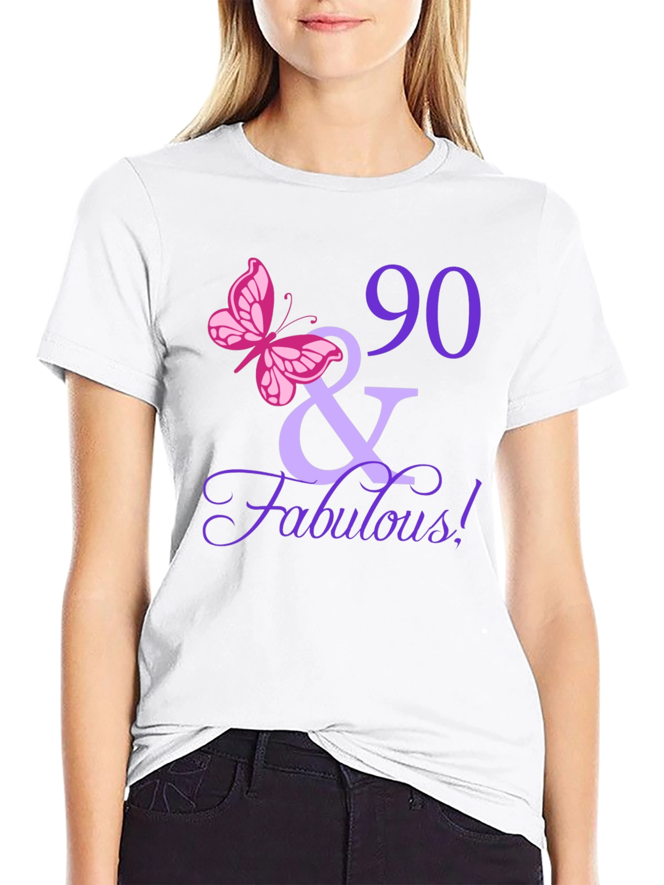 90 & Fabulous Birthday T-Shirt