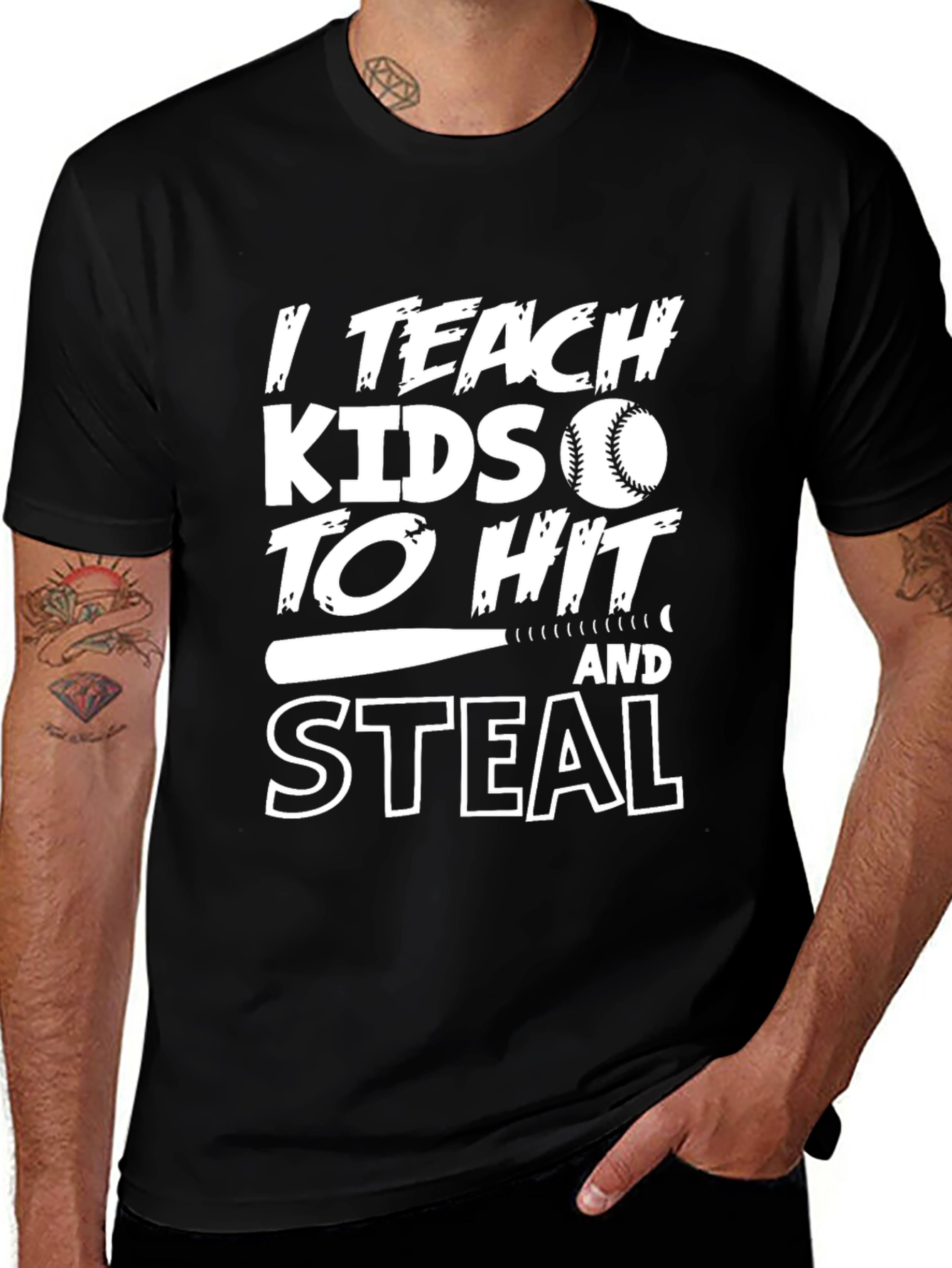 I Teach Kids to Hit & Steal Baseball T-Shirt