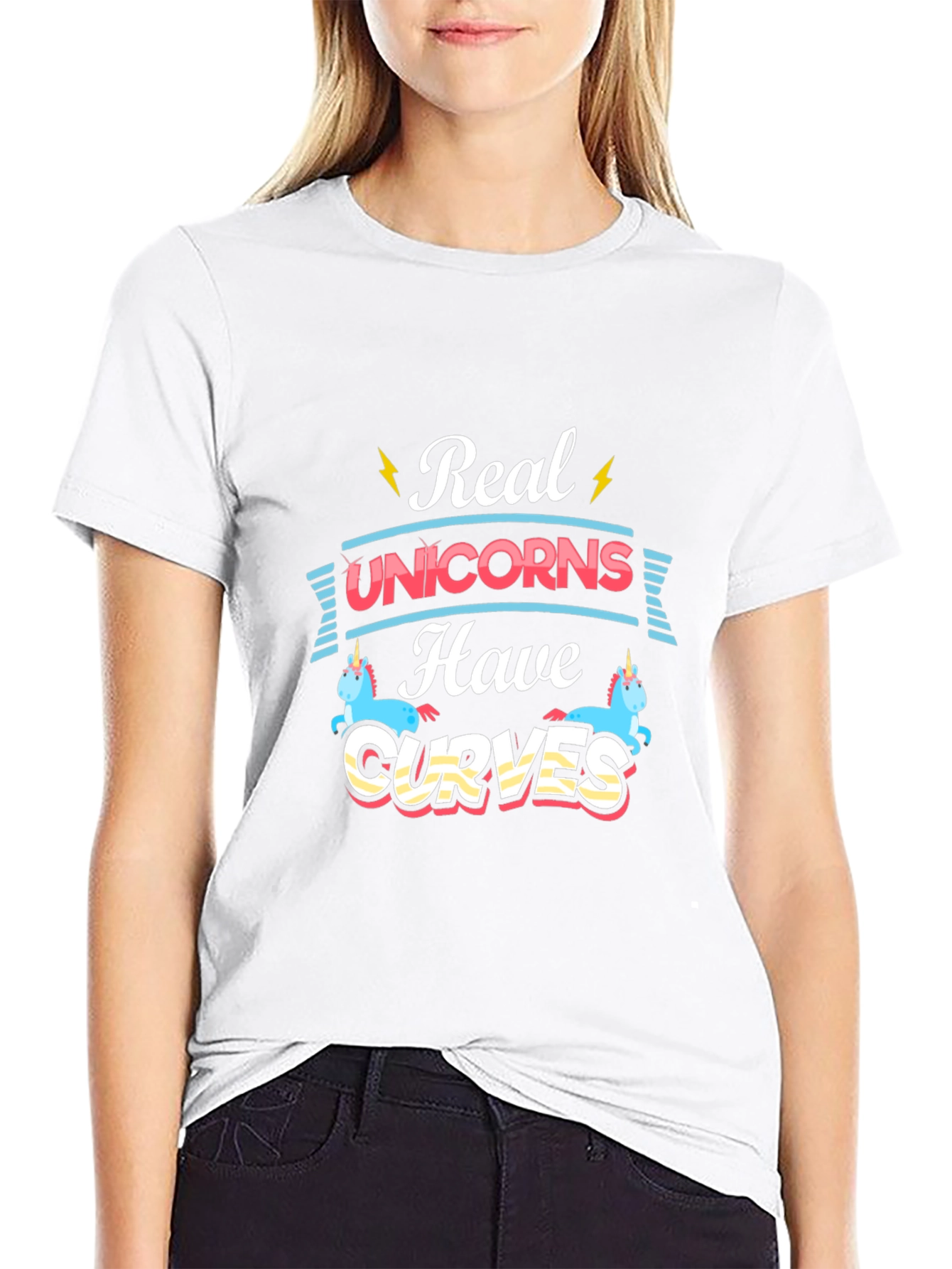 Real Unicorns Have Curves Graphic Tee