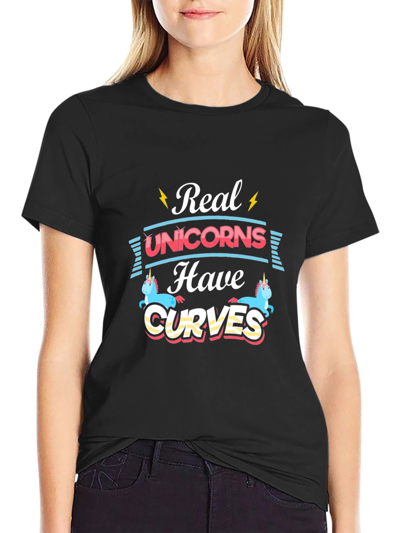 Real Unicorns Have Curves Graphic Tee