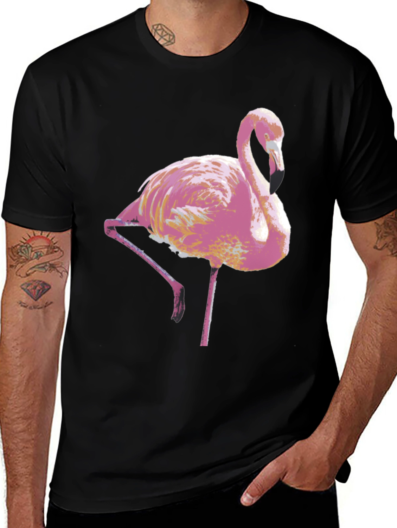 Pink Flamingo Graphic Tee - Stylish Mens T-Shirt