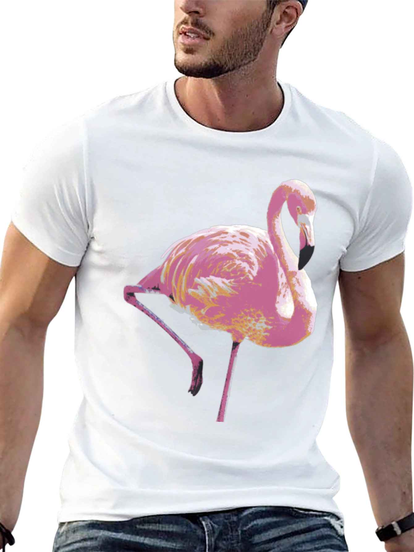 Pink Flamingo Graphic Tee - Stylish Mens T-Shirt