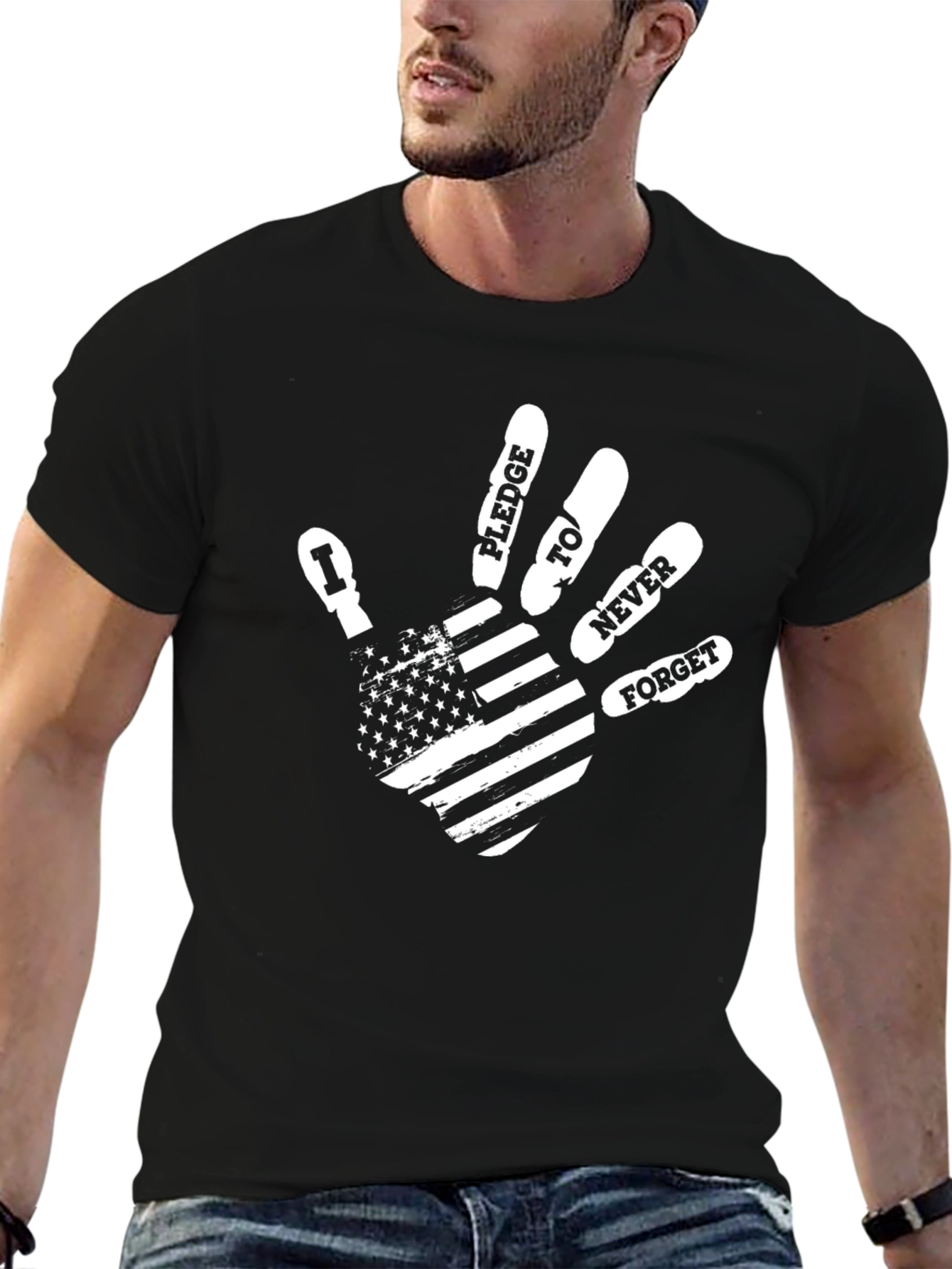 Patriotic Never Forget Handprint T-Shirt