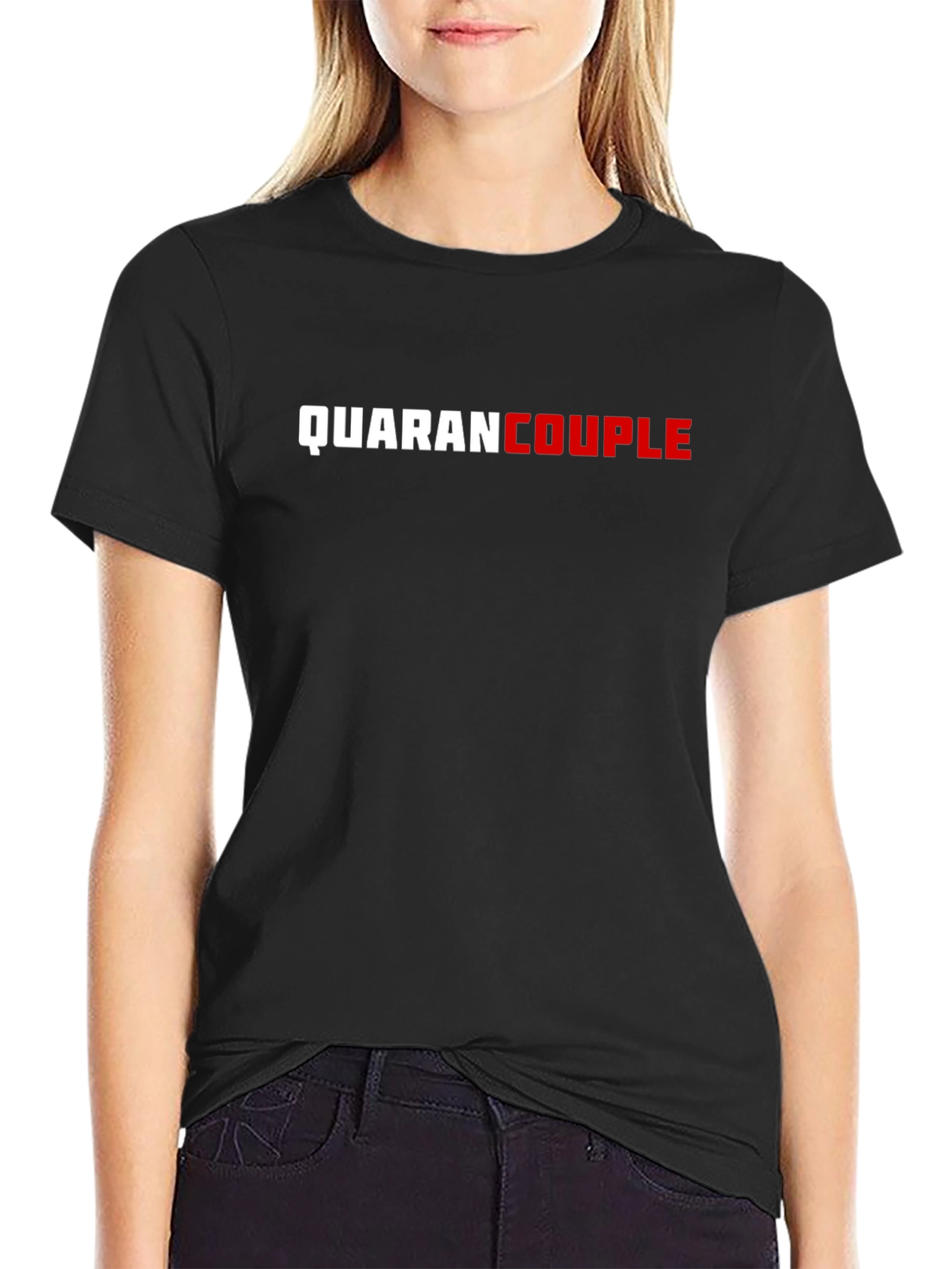 QuaranCouple T-Shirt - Black Crew Neck