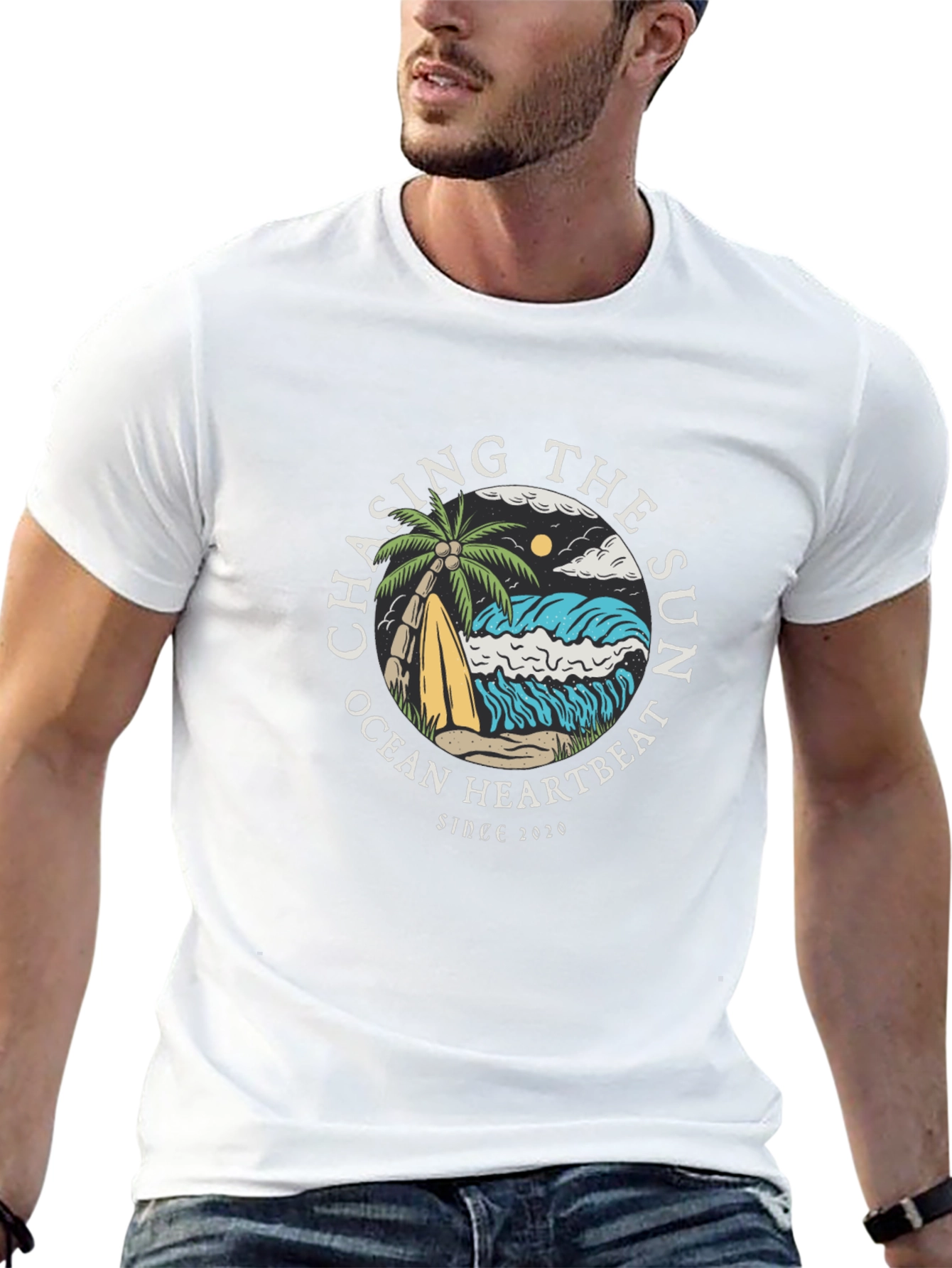Chasing the Sun Graphic Tee - Ocean Heartbeat T-Shirt
