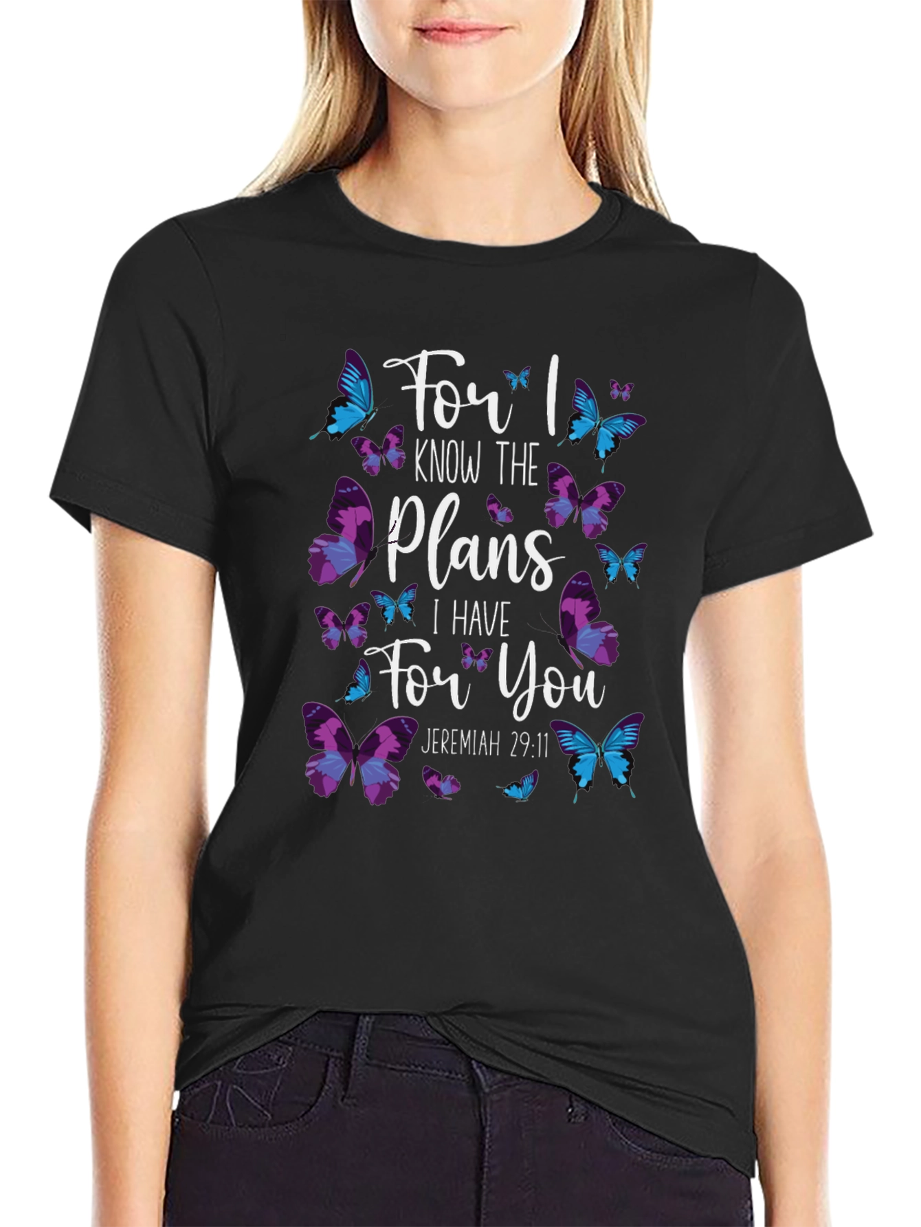 Faith-Based Butterfly Graphic T-Shirt