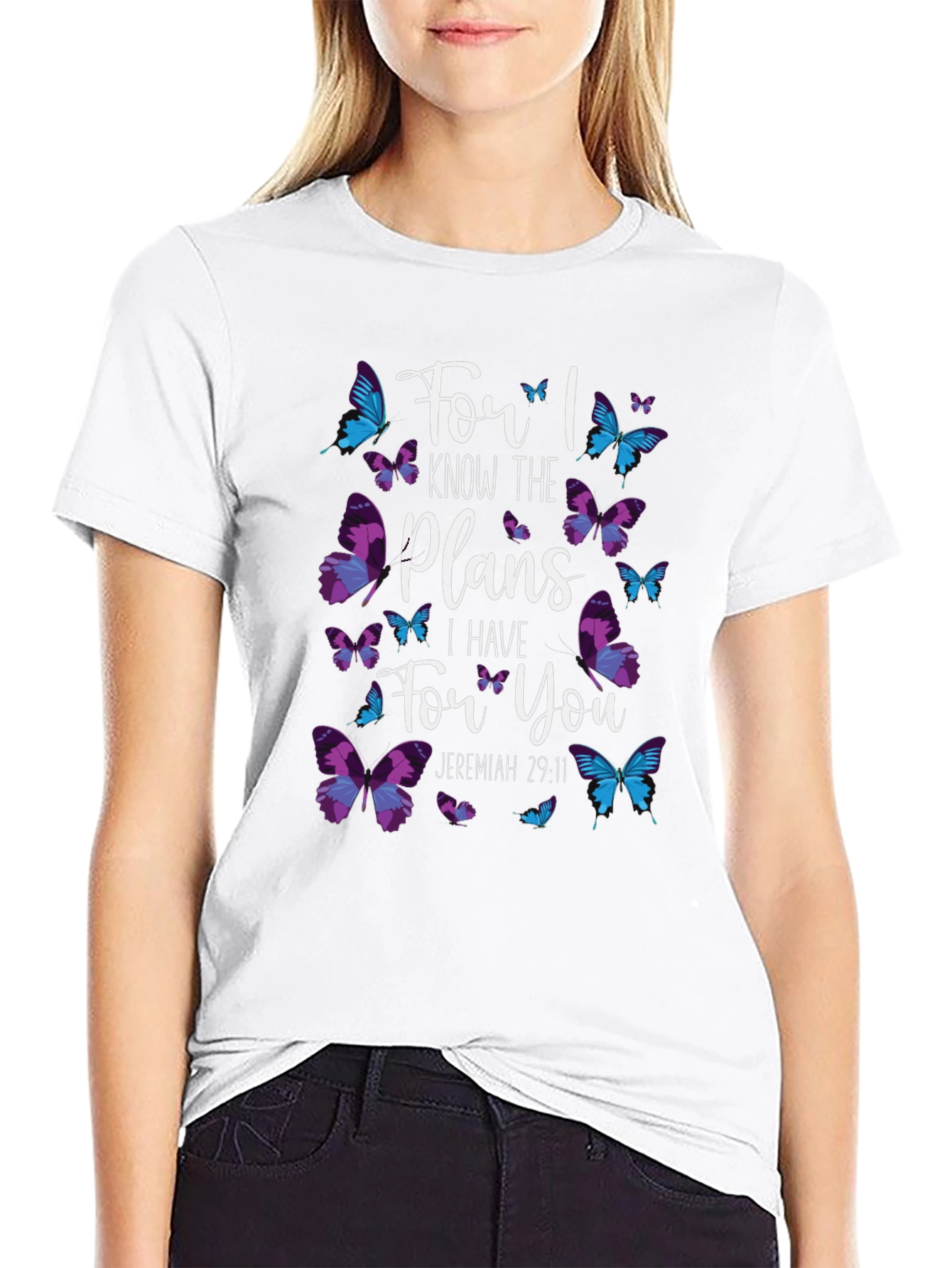 Faith-Based Butterfly Graphic T-Shirt