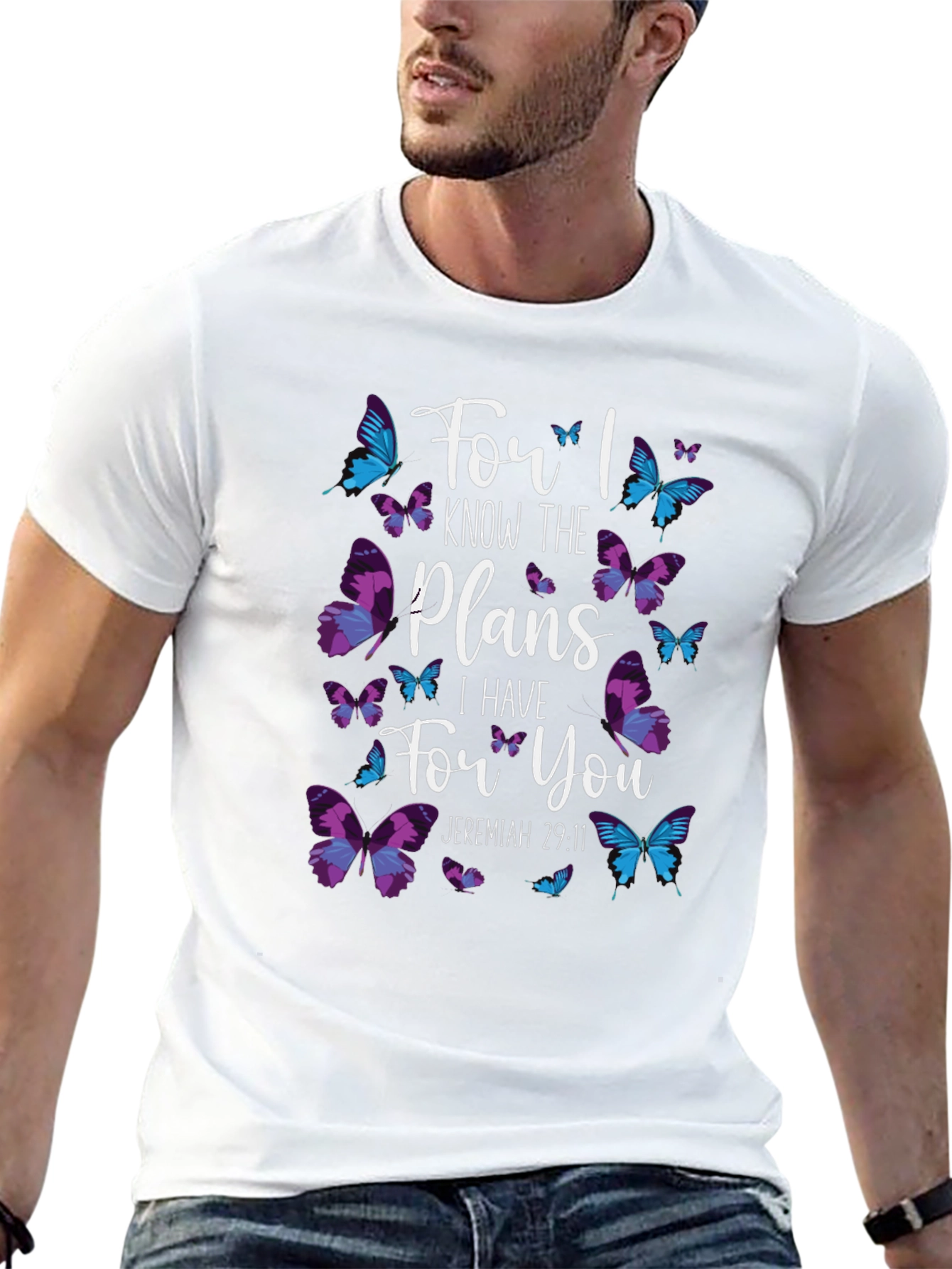 Faith-Based Butterfly Graphic T-Shirt