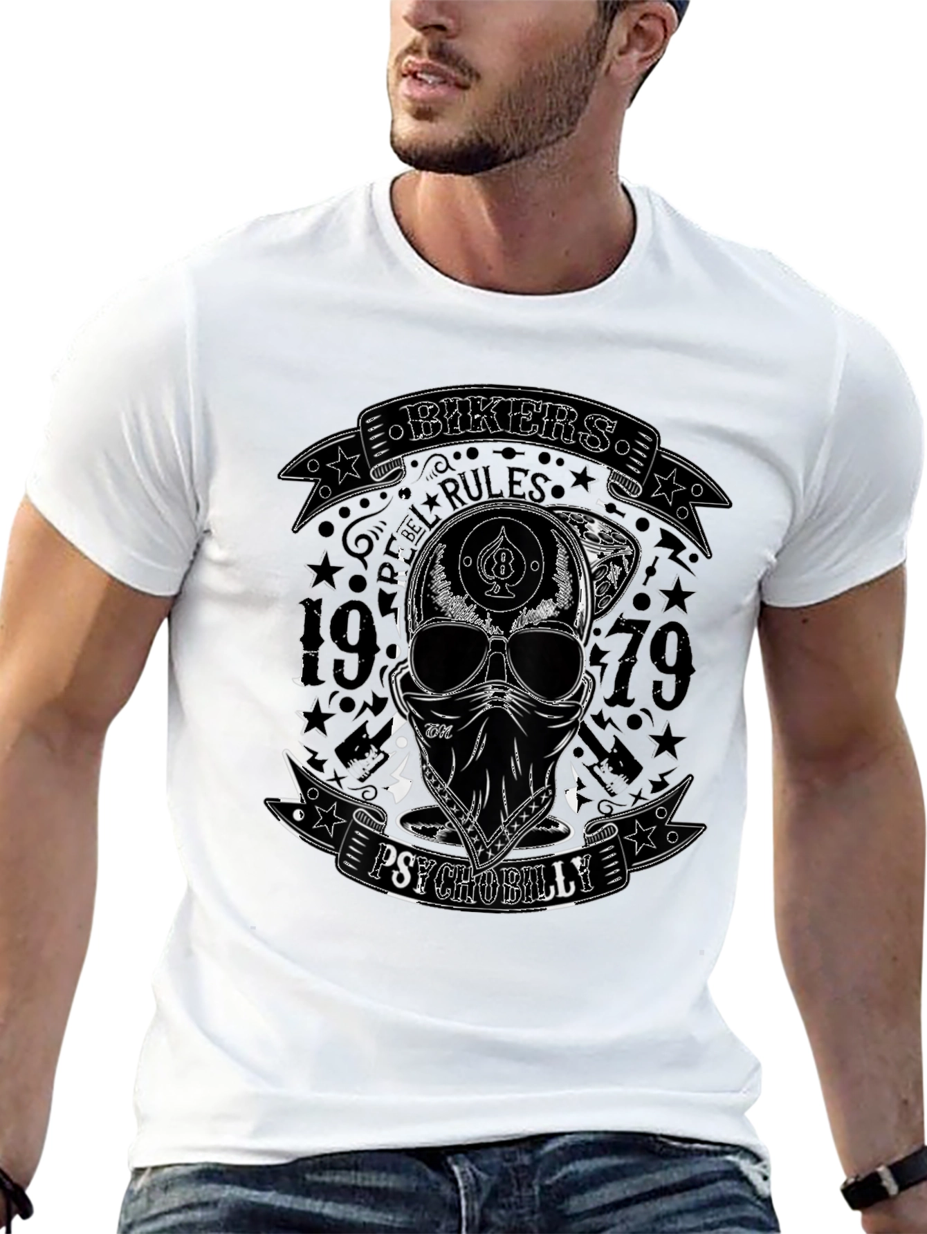 Bikers Rules Psychobilly T-Shirt Black