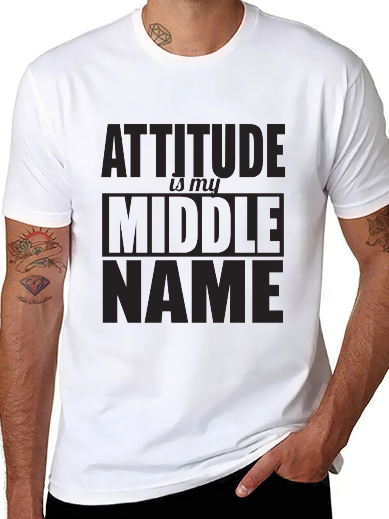 Attitude Middle Name Black T-Shirt