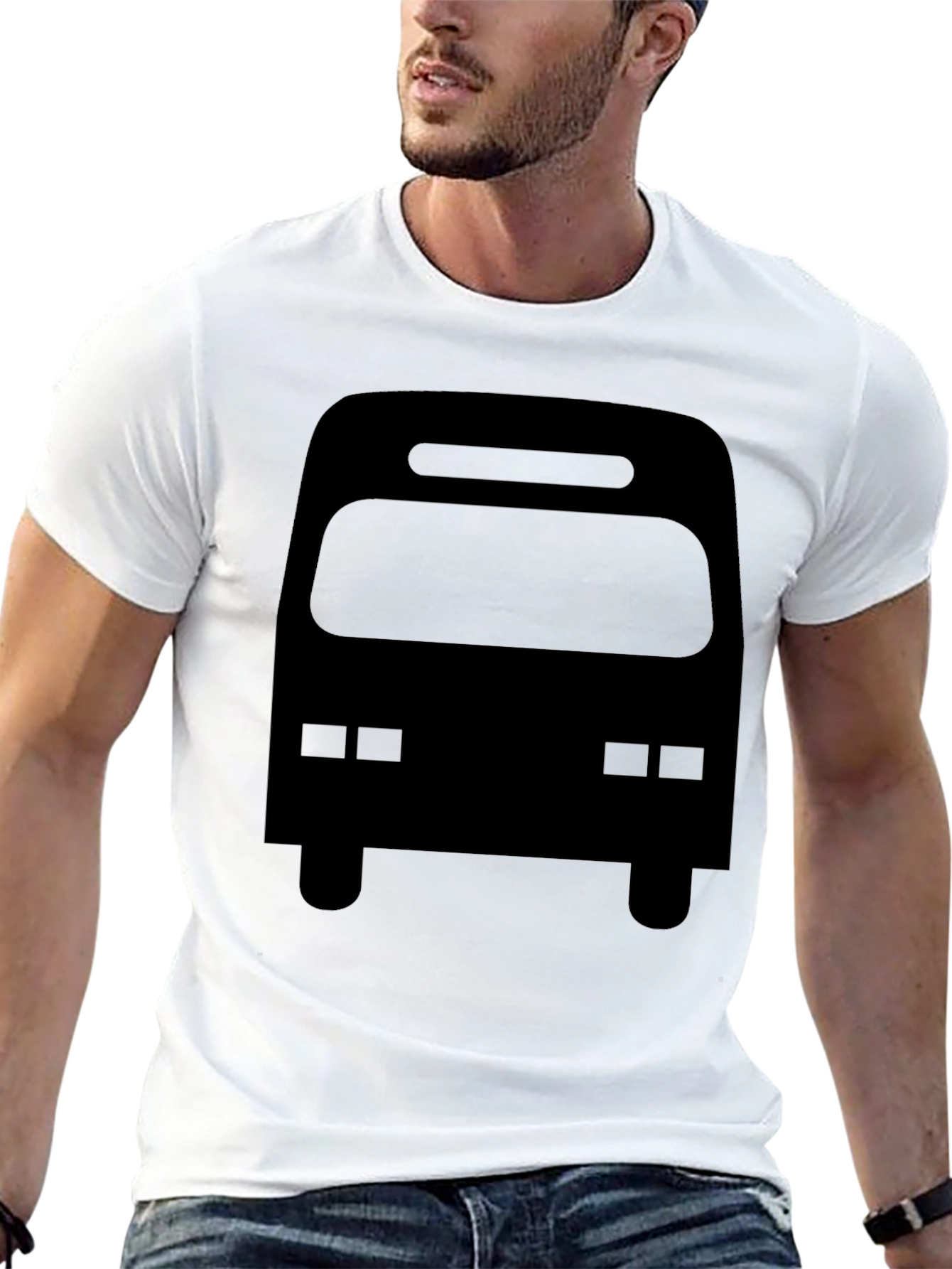 Black Bus Graphic Tee - Mens Casual T-Shirt