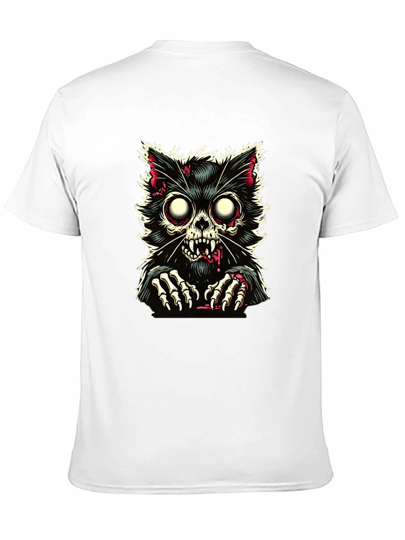 Zombie Cat Graphic T-Shirt - Creepy Cool