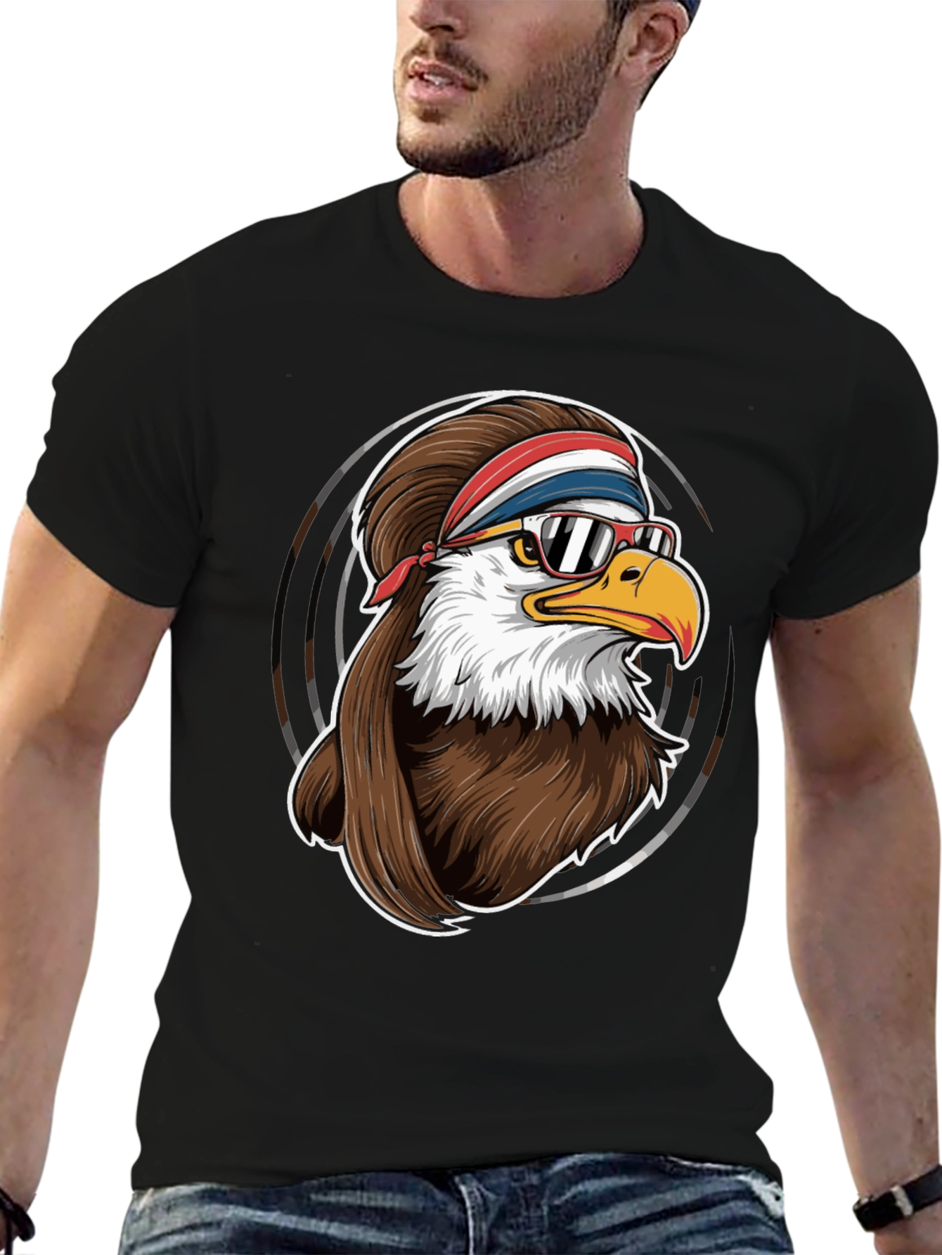 Cool Eagle Graphic Tee - Retro Style