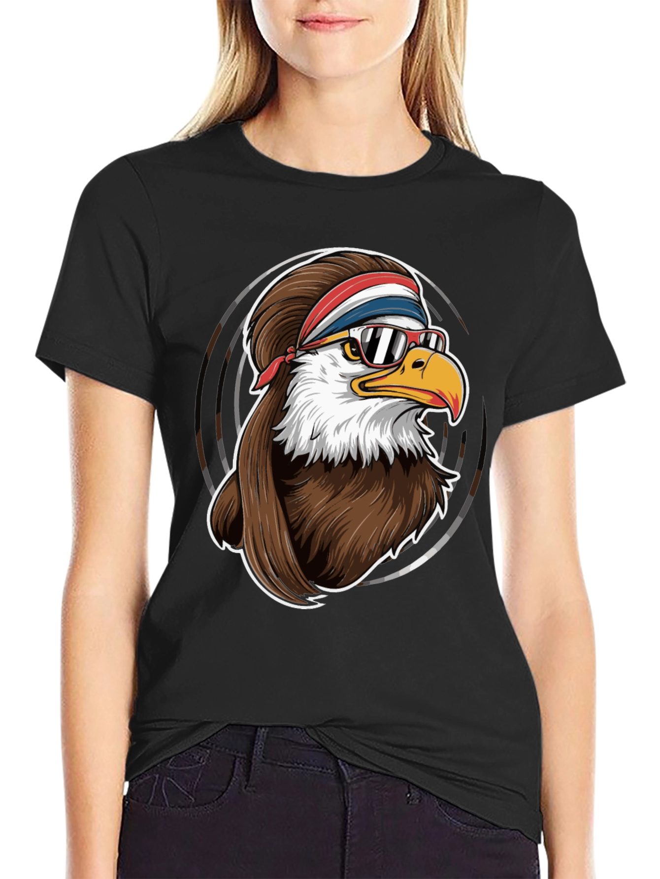 Cool Eagle Graphic Tee - Retro Style