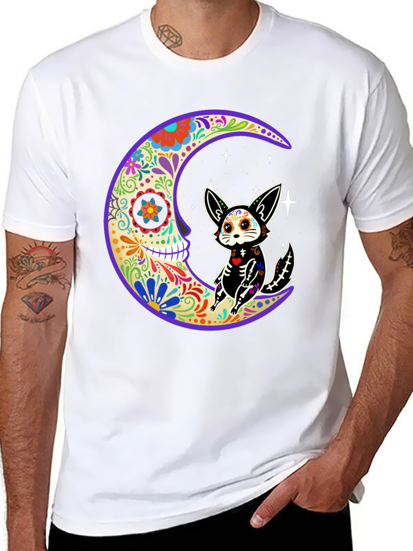 Sugar Skull Moon & Cat T-Shirt