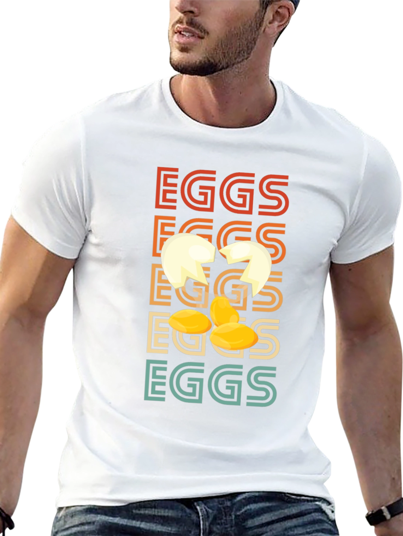 Retro Cracked Egg T-Shirt - Novelty Graphic Tee