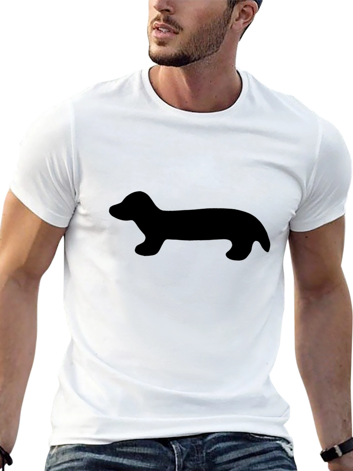 Dachshund Silhouette Black T-Shirt