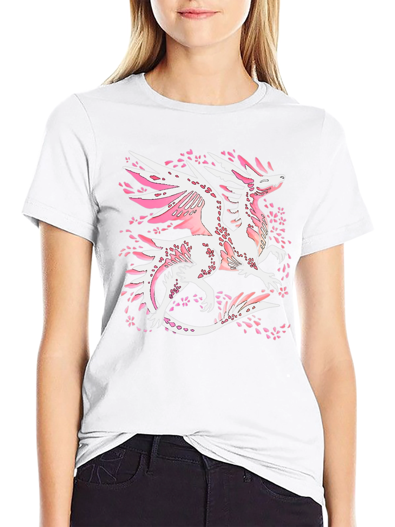 Dragon Cherry Blossom Black T-Shirt