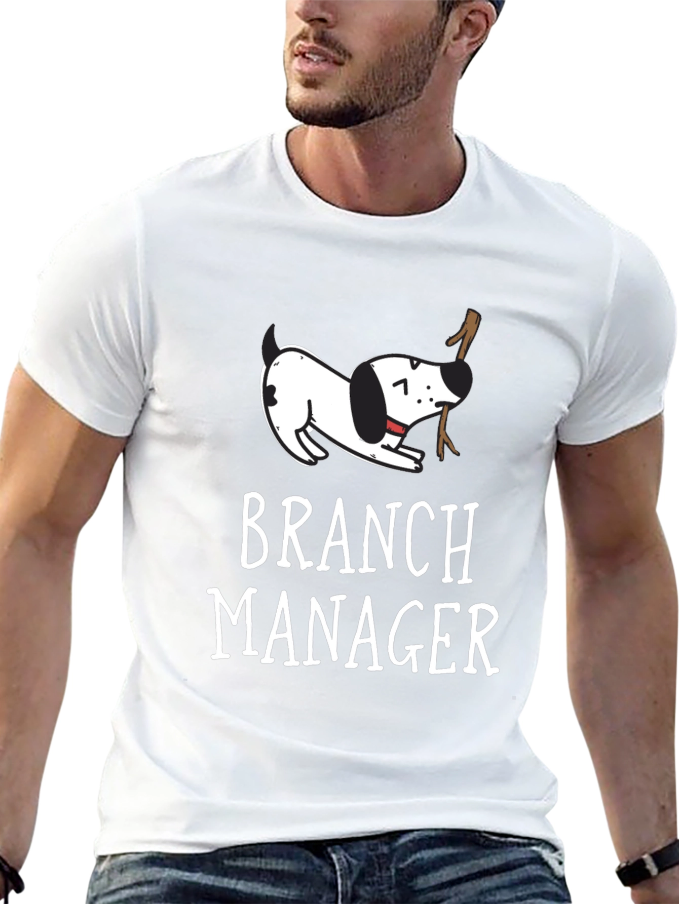 Branch Manager Dog Graphic T-Shirt - Black