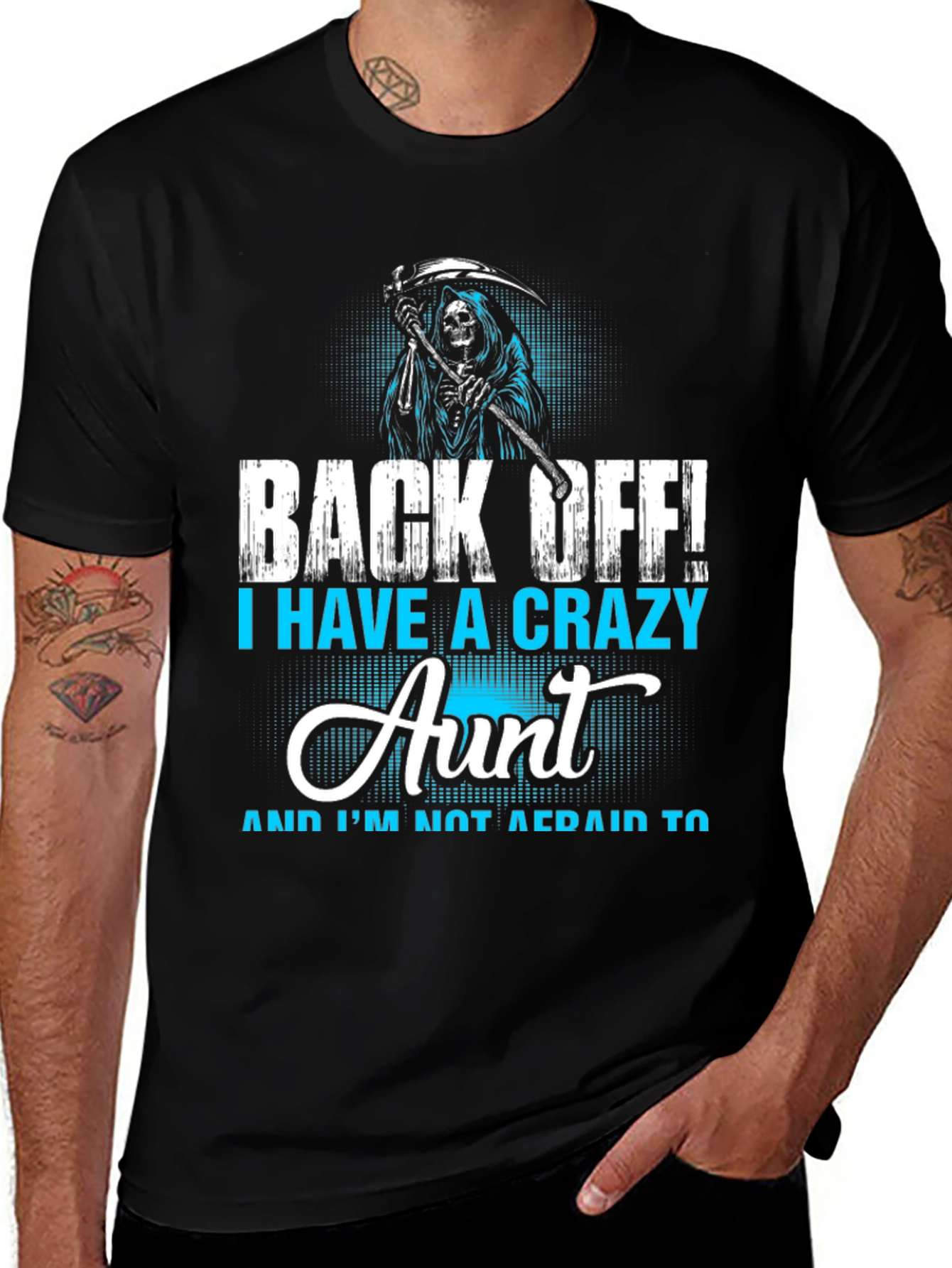 Crazy Aunt T-Shirt - Grim Reaper Design