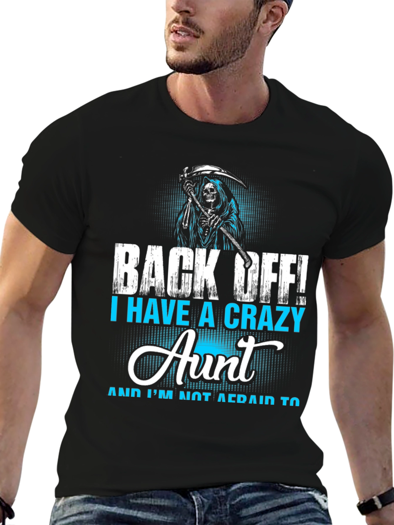 Crazy Aunt T-Shirt - Grim Reaper Design